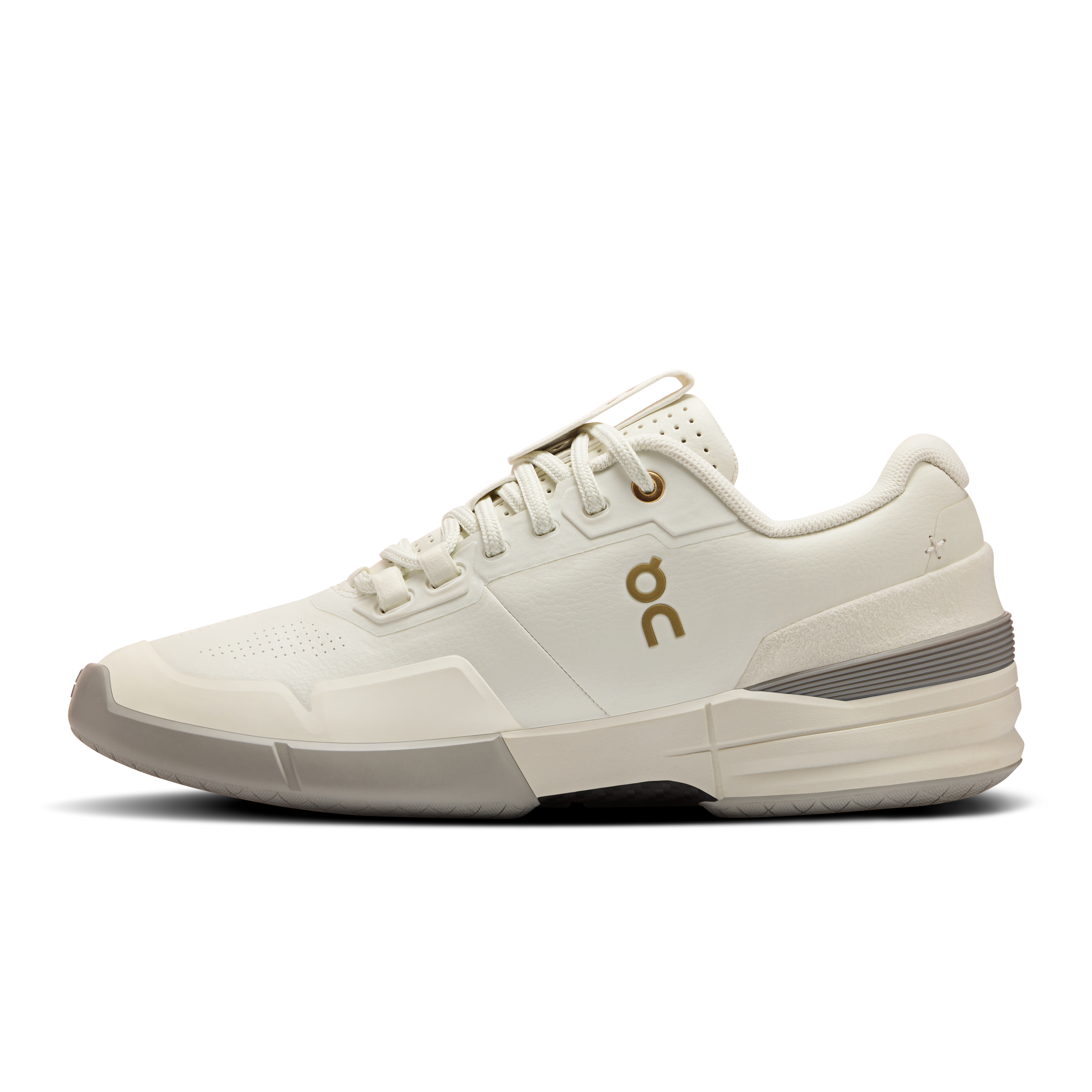 On THE ROGER Pro Ace Ivory & Fog Women Tennis Shoes