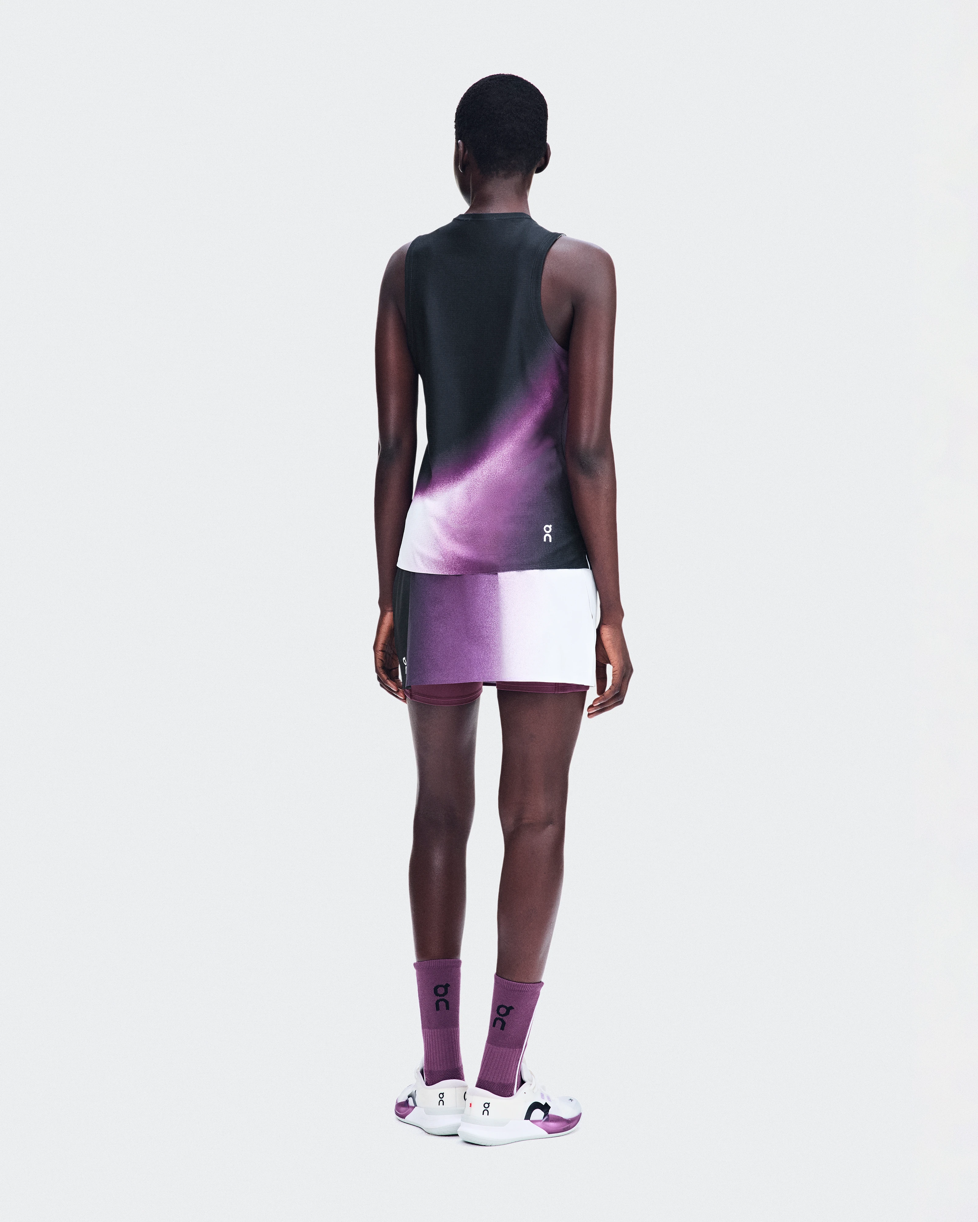 On Court Tank Swing Black & Cassis Women Tops and t-shirts