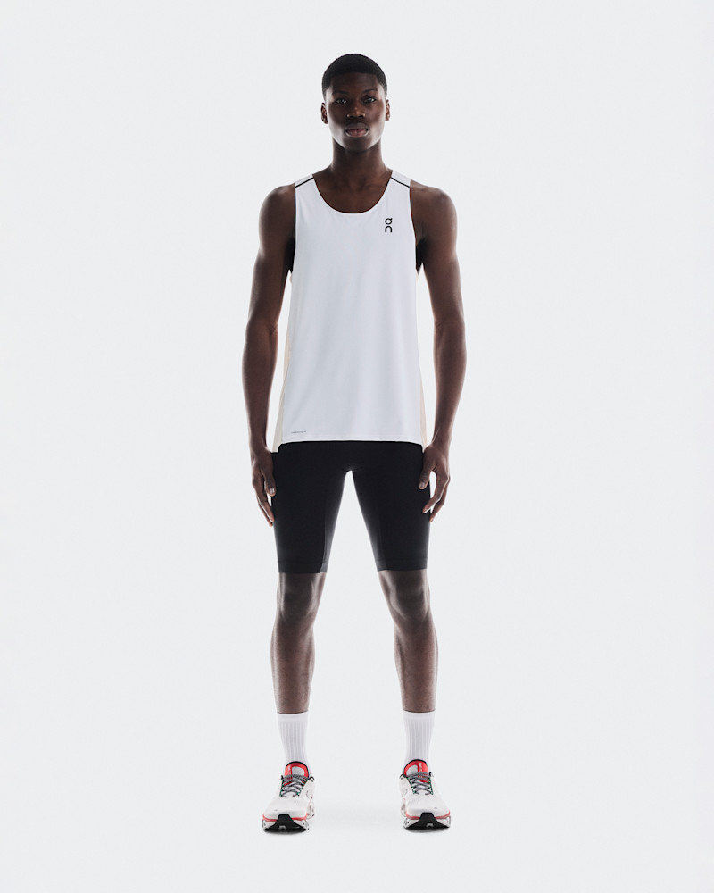On Men's Performance Tank Top in White/Silver, Size: XL, Polyester