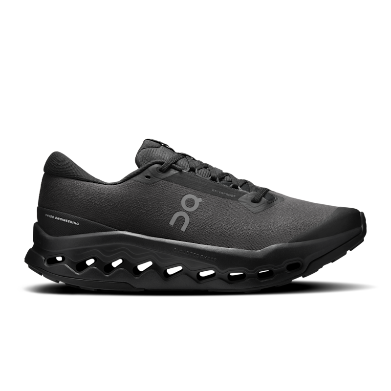 On Cloudsurfer Trail 2 Waterproof Running Schuh für Männer in Black/Black, Größe: 46, Recycled Polyester