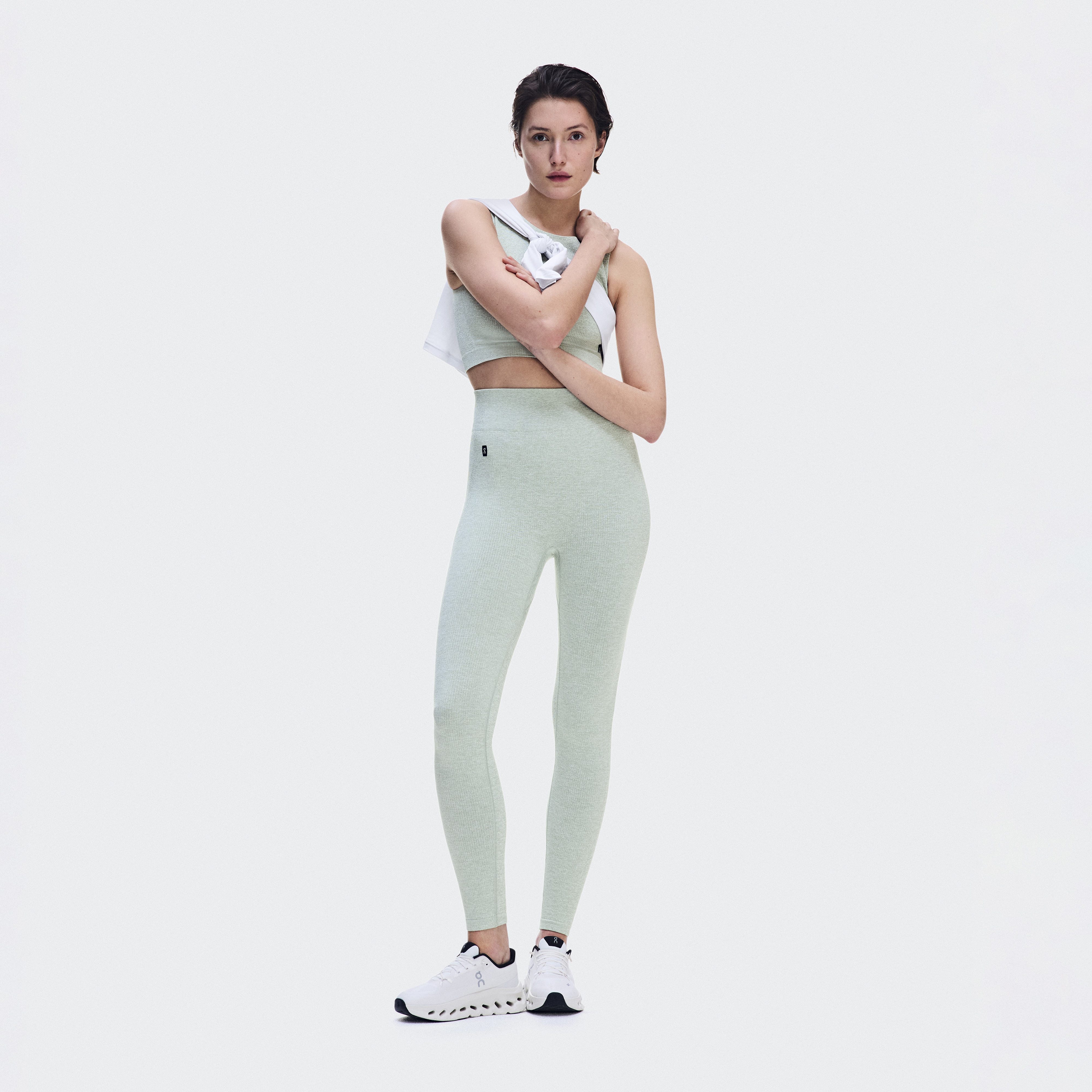 Studio Knit Leggings Tights in Mineral Heather