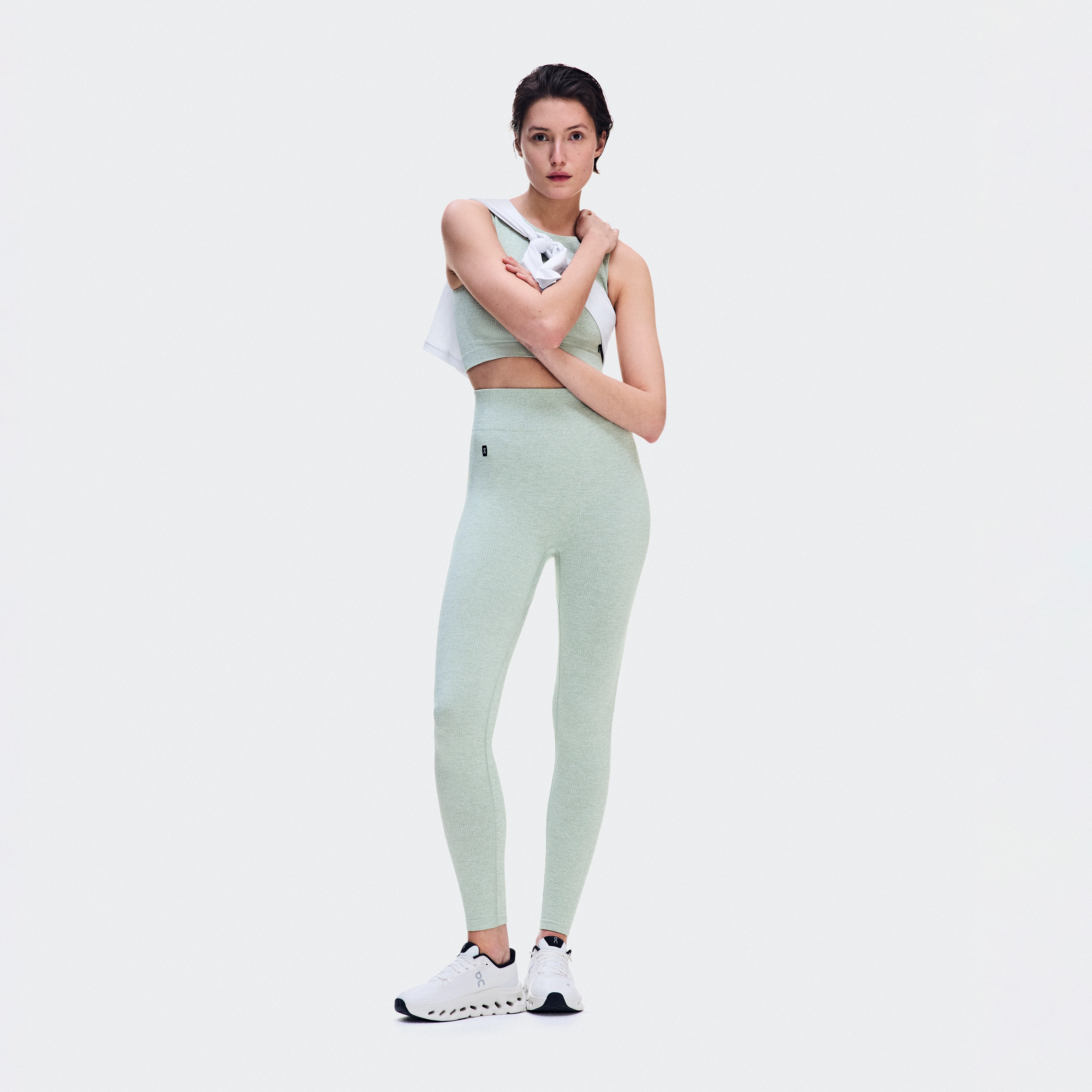 On Studio Knit Leggings Mineral Heather Femme – Entraînement à faible impact Leggings