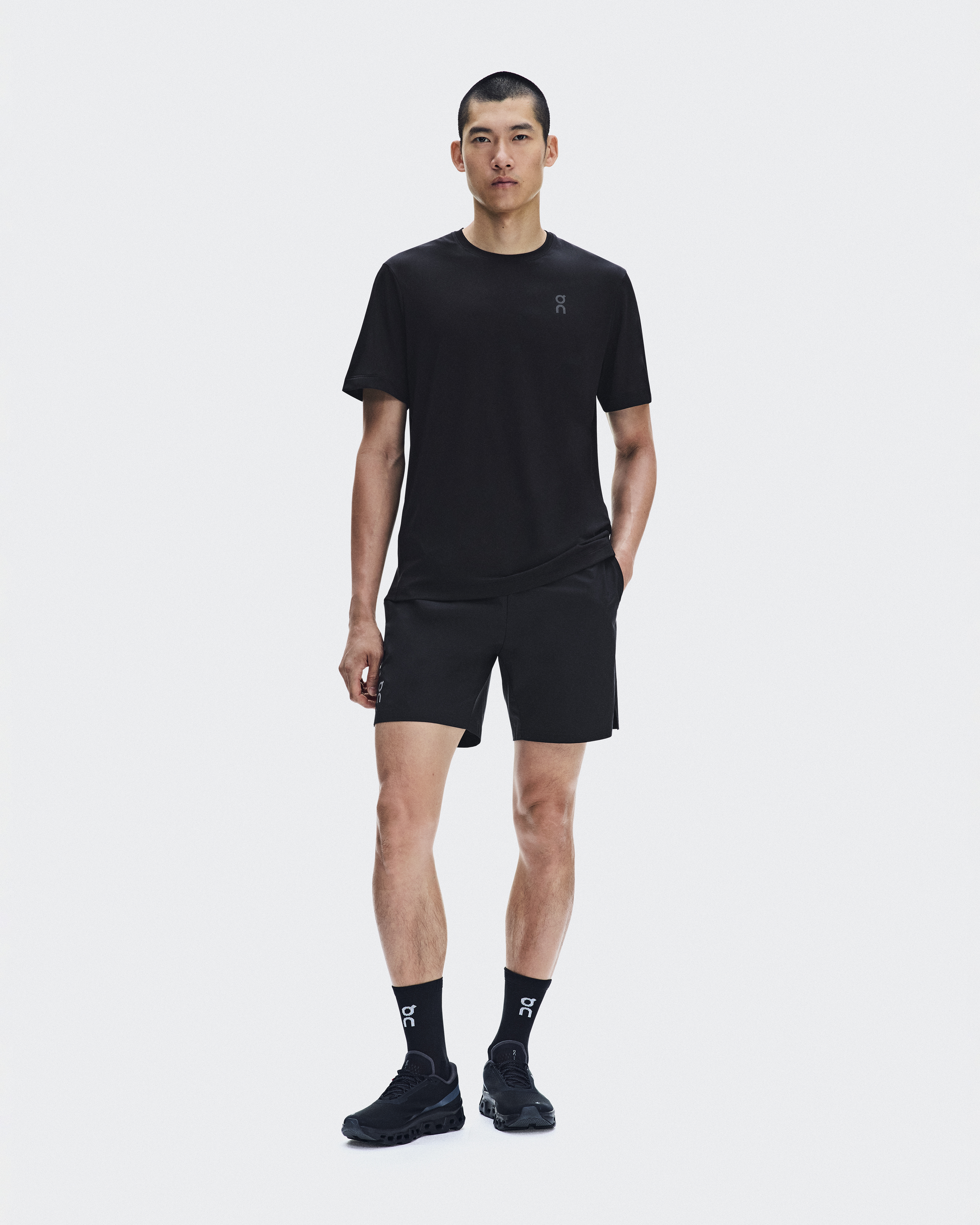 Core-T Grid Short-Sleeve Shirt in Black