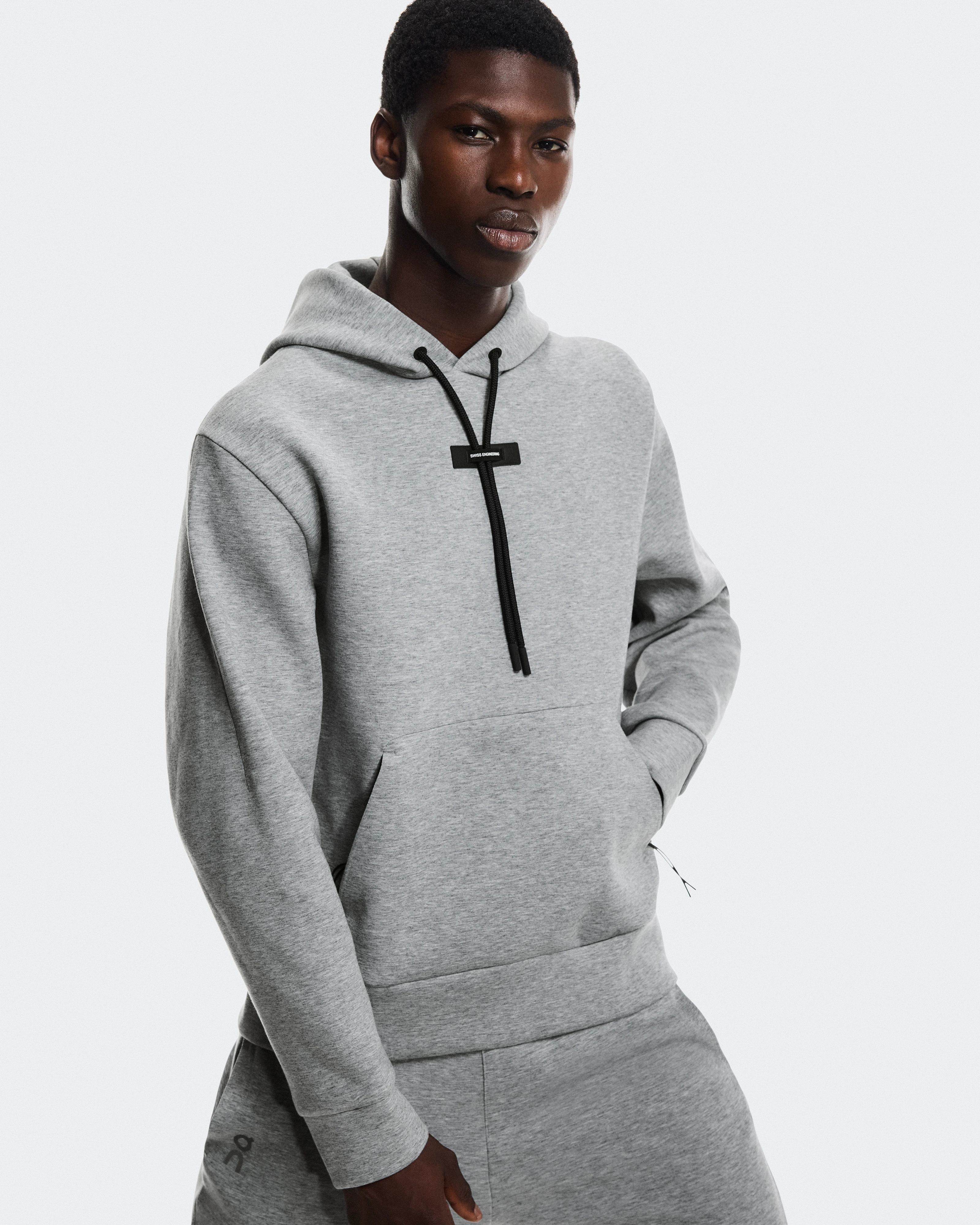 On Focus Tech Hoodie Basalt Men Hoodies and sweatshirts