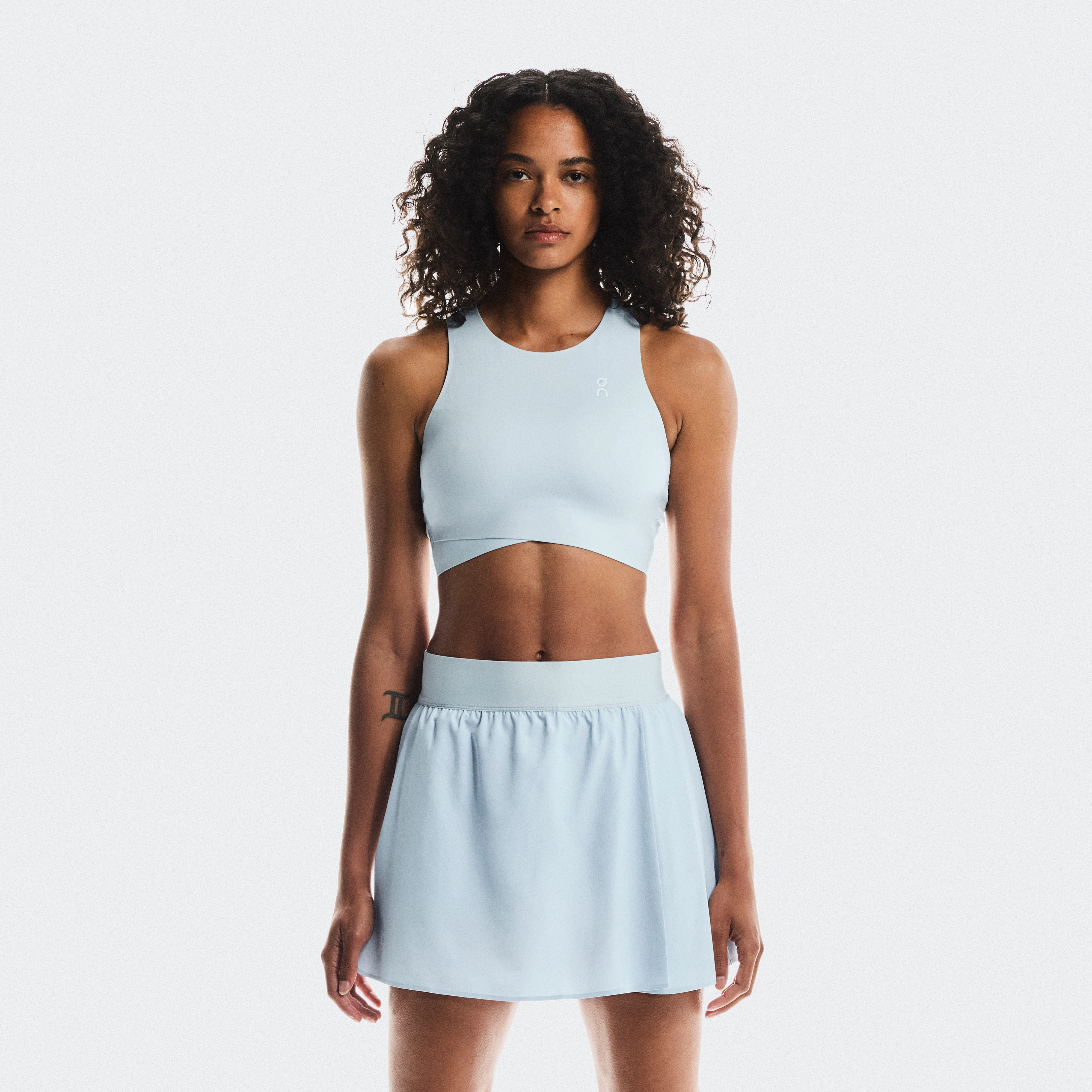 On Court Crop Top Blue Women Women – Performance tennis, built-in bra, soft fabrics Tops and t-shirts