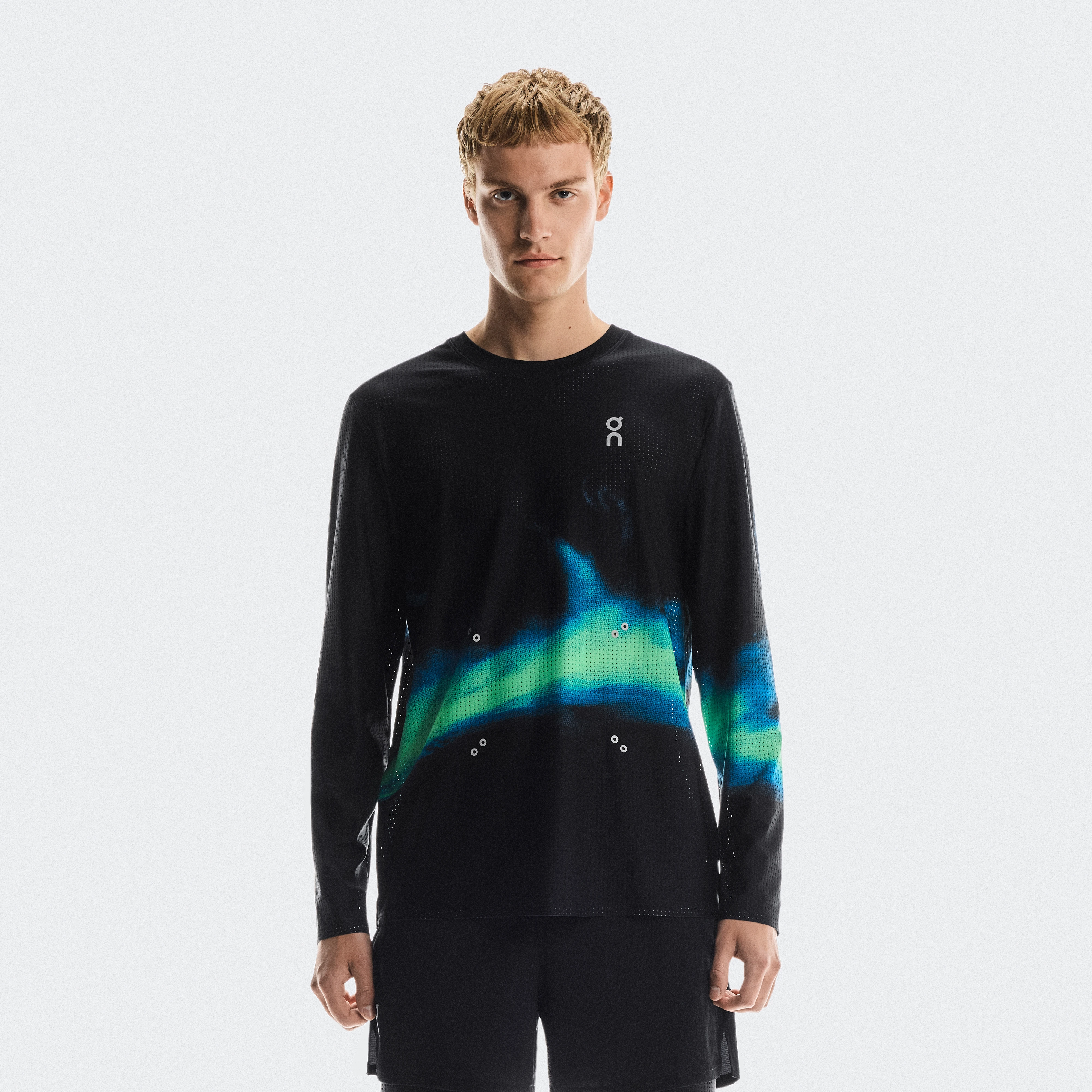 On Pace Mesh Long-T Black Blue Men Men – Running, lightweight, CleanCloud® Tops and t-shirts
