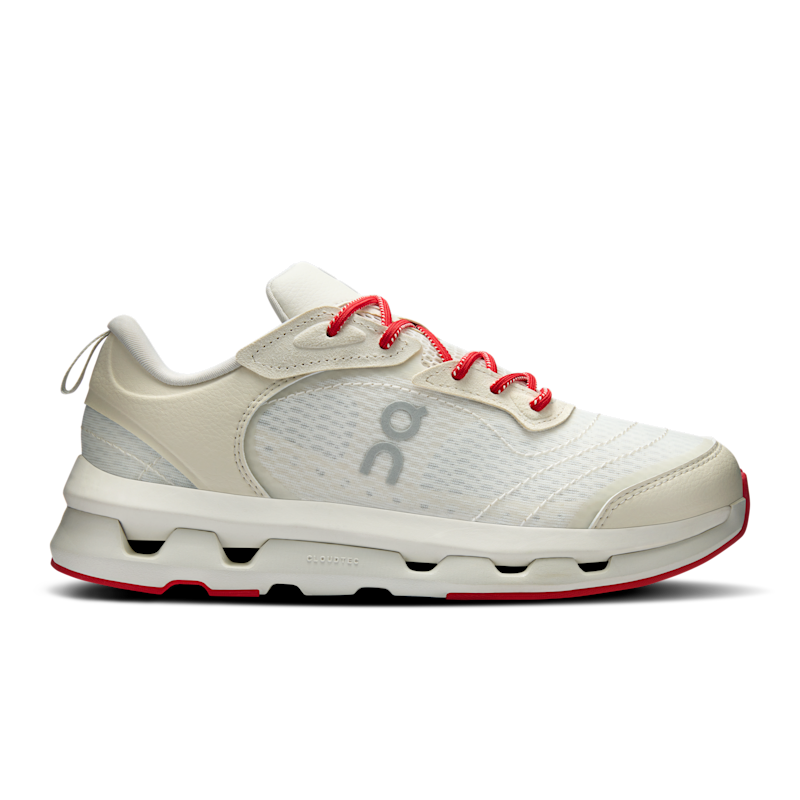 On Women's Cloudzone Moon Lifestyle Shoe in Ivory/Wolf, Size: 8, Recycled Polyester