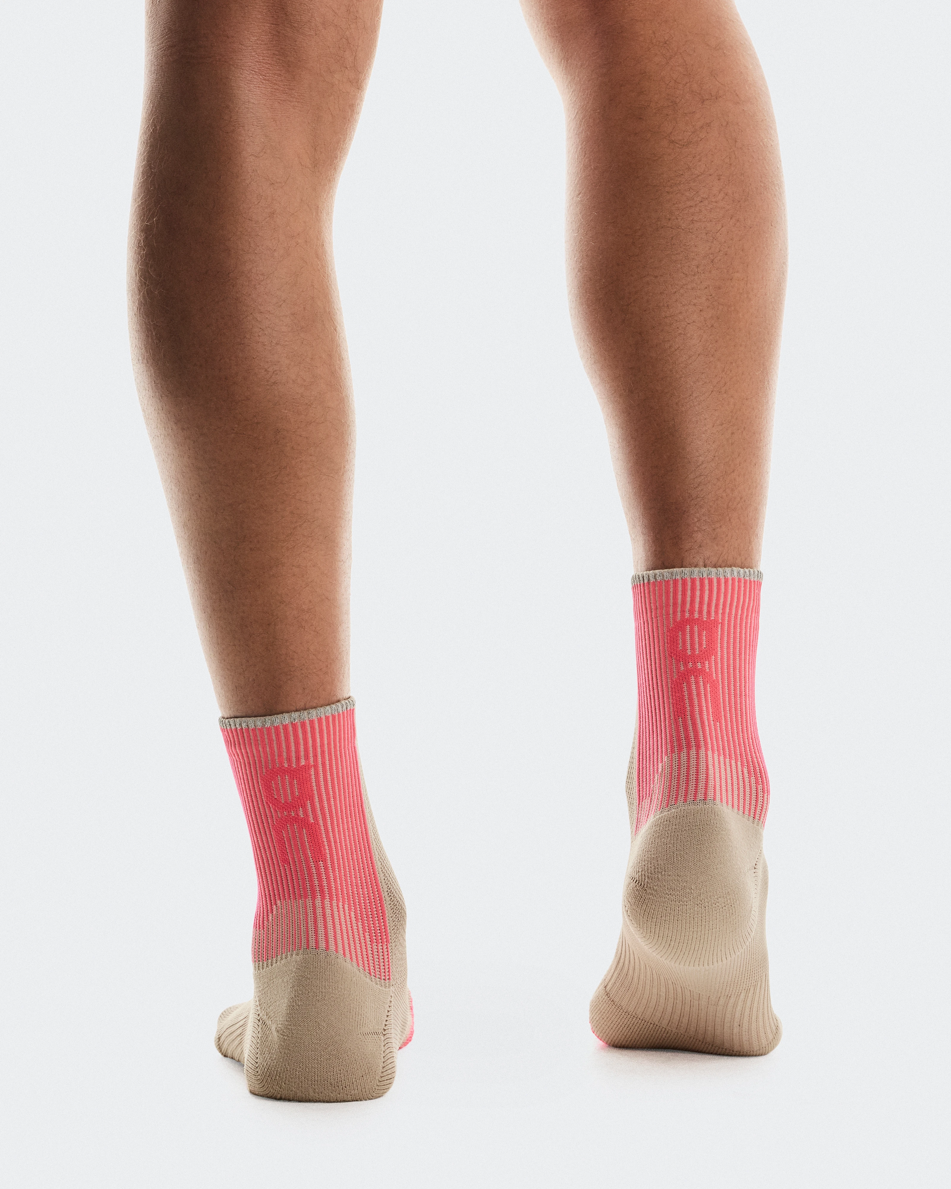On Performance Run Sock Mid Desert & Pink Unisex Socks