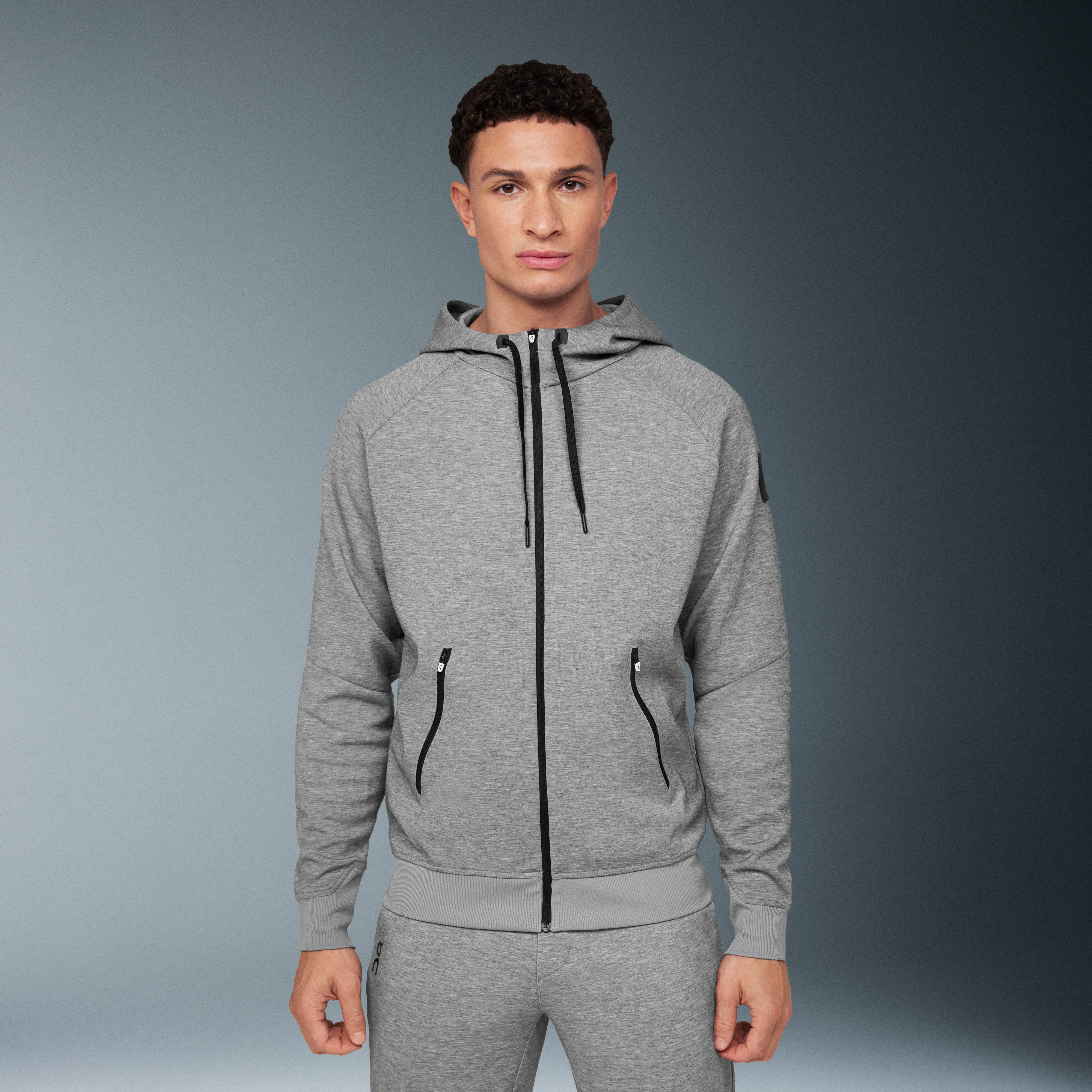 Zipped Hoodie in Grey