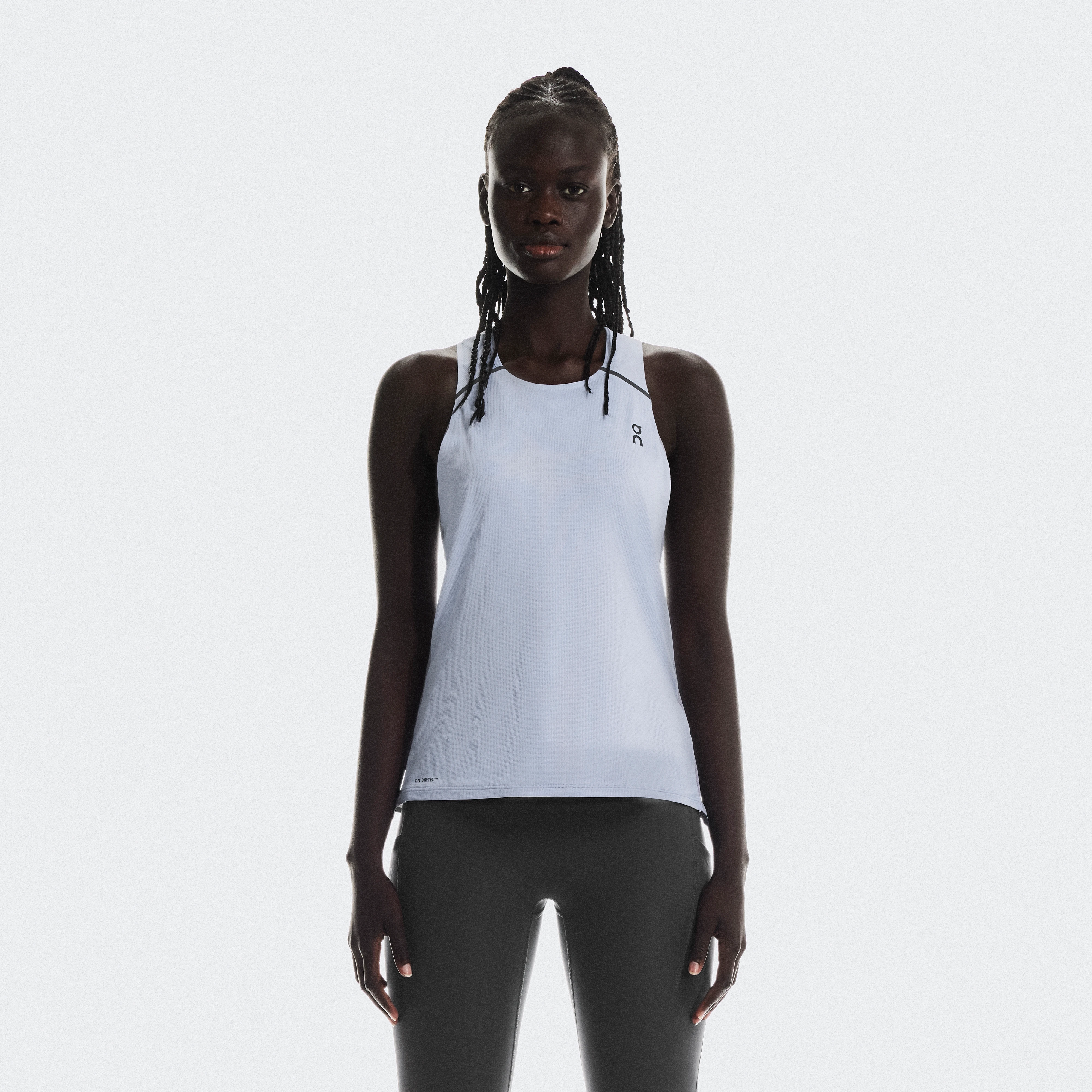 On Performance Tank Gris Rose Femme Femme – Longue et courte distance, temps chaud Hauts et t-shirts