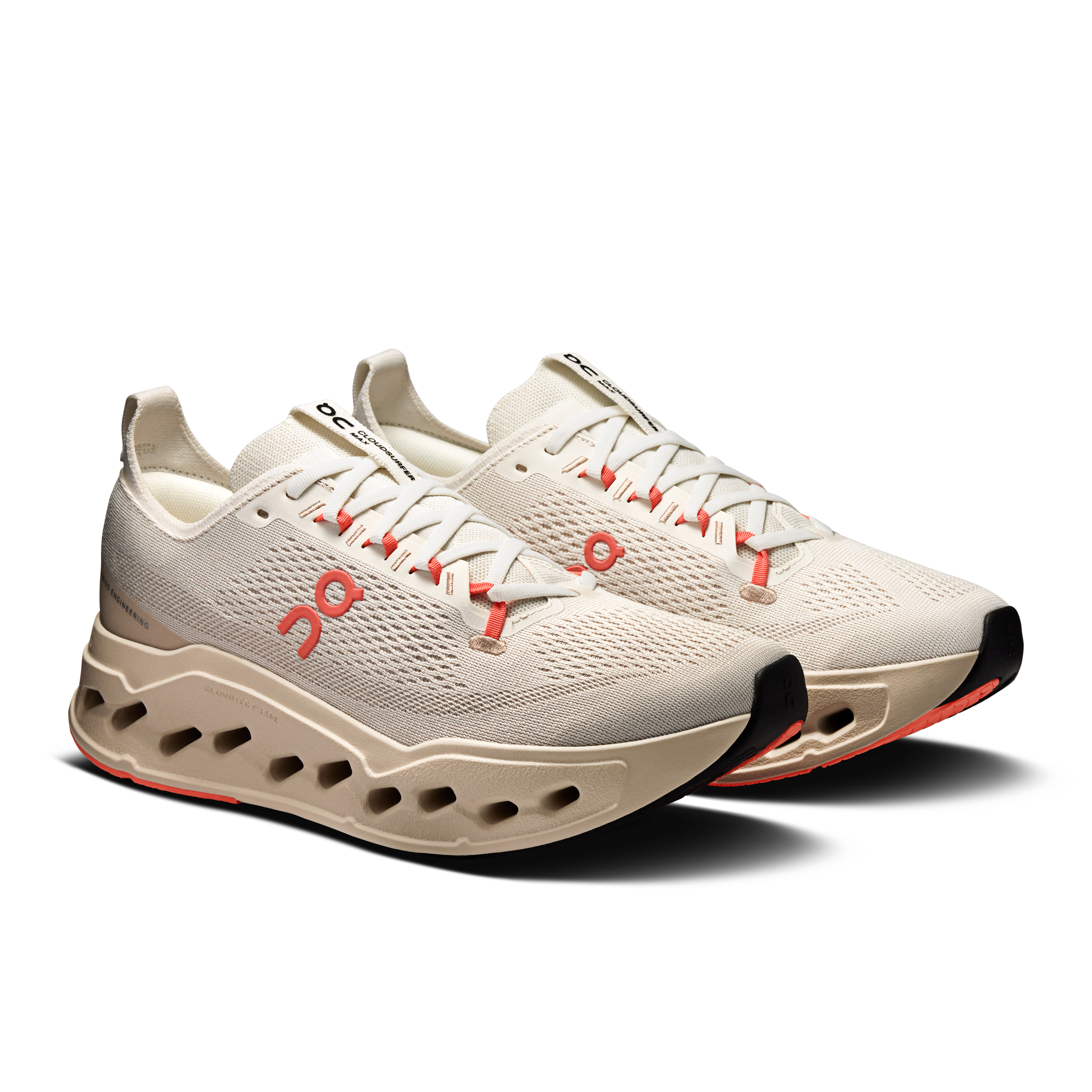 On Cloudsurfer Max Ivory & Salmon Women Road running Shoes
