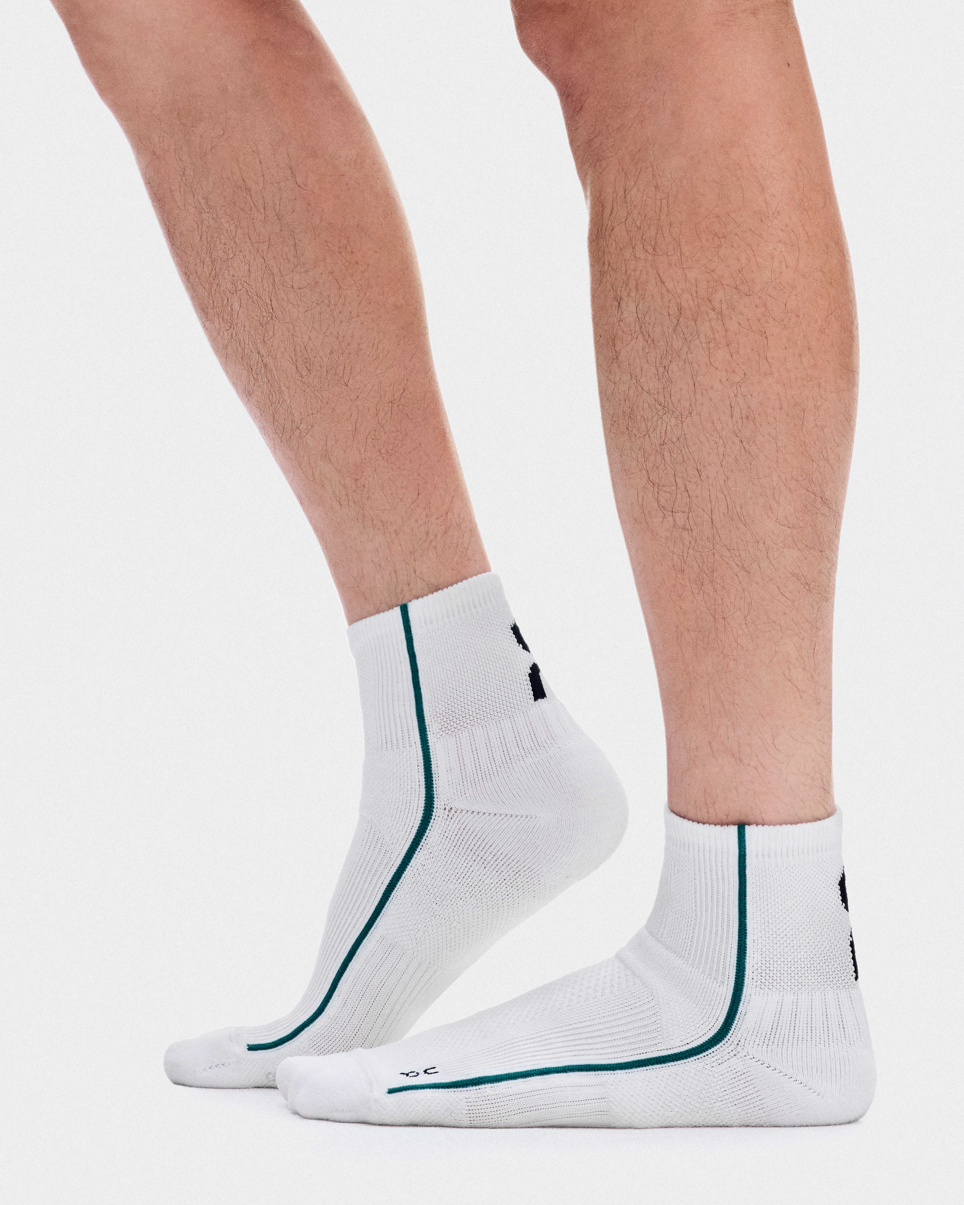 On Court Sock Mid White & Neem Unisex – Performance tennis, cushioned, breathable Socks