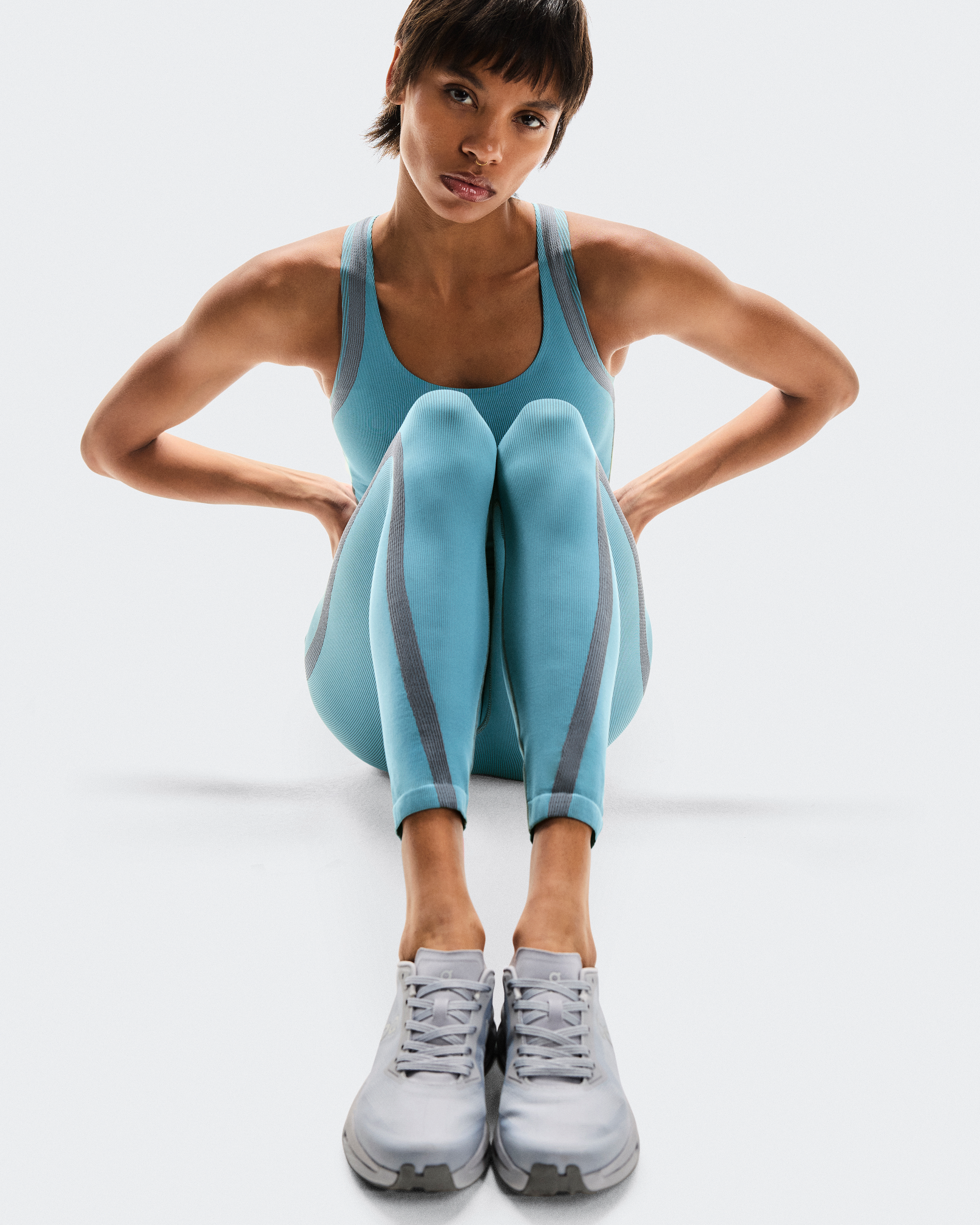 Studio Knit Bodysuit 7/8Women / Niagara | Rock / M