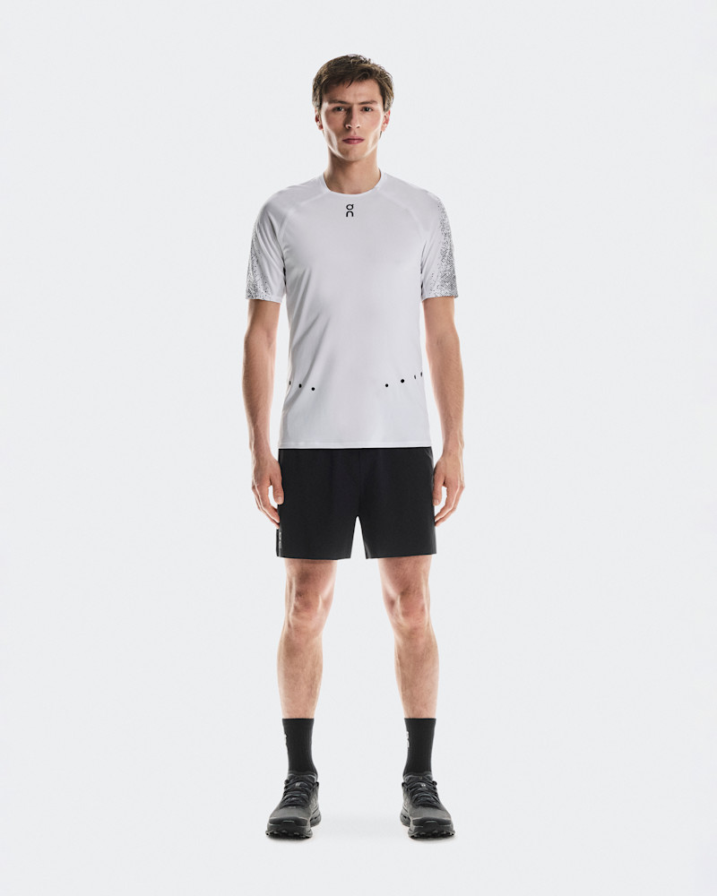On Men's Ultra-T Short-Sleeve Shirt in White/Iron, Size: Small, Polyester