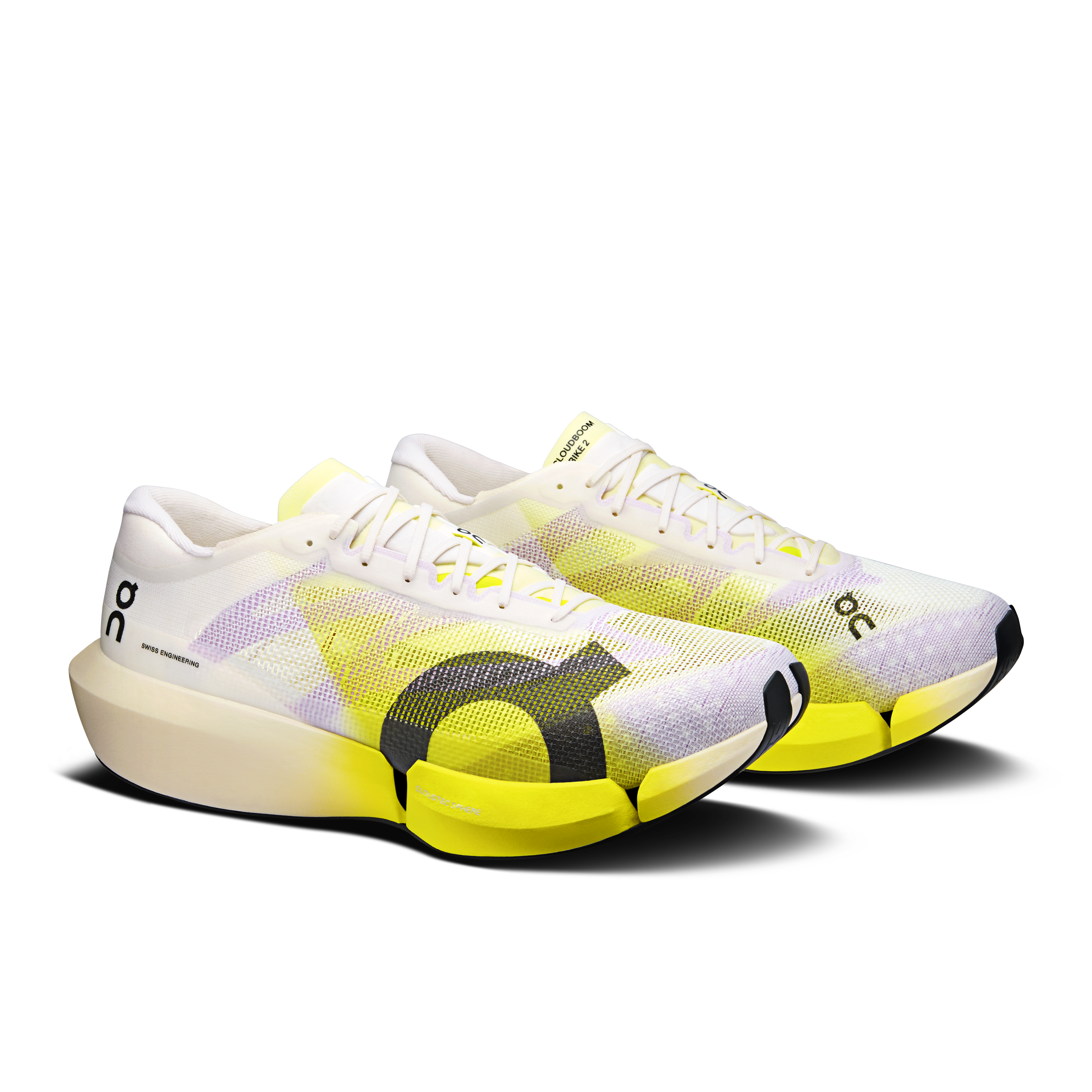 On Cloudboom Strike 2 White & Lime オールジェンダー ロードランニング シューズ