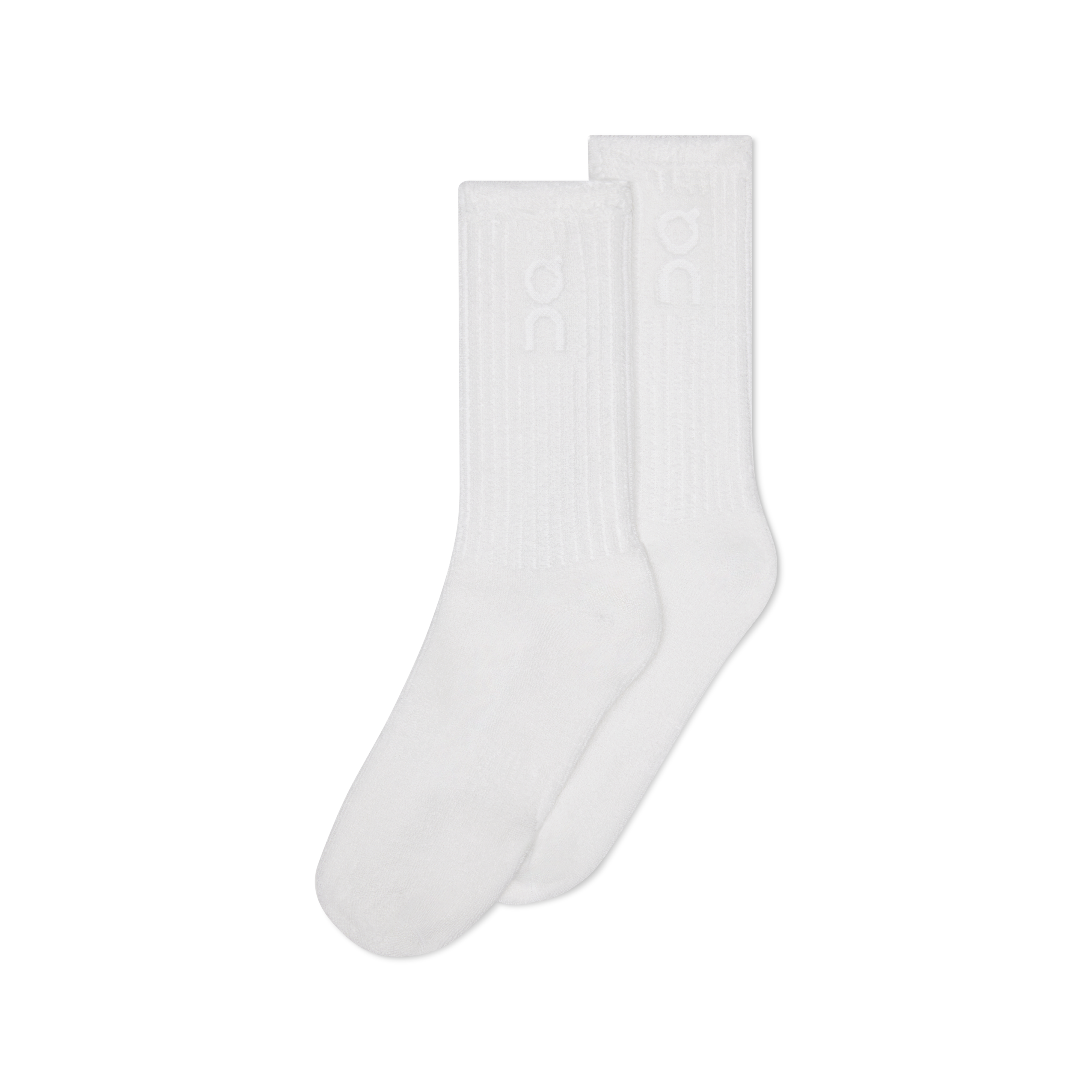Terry Sock High in White