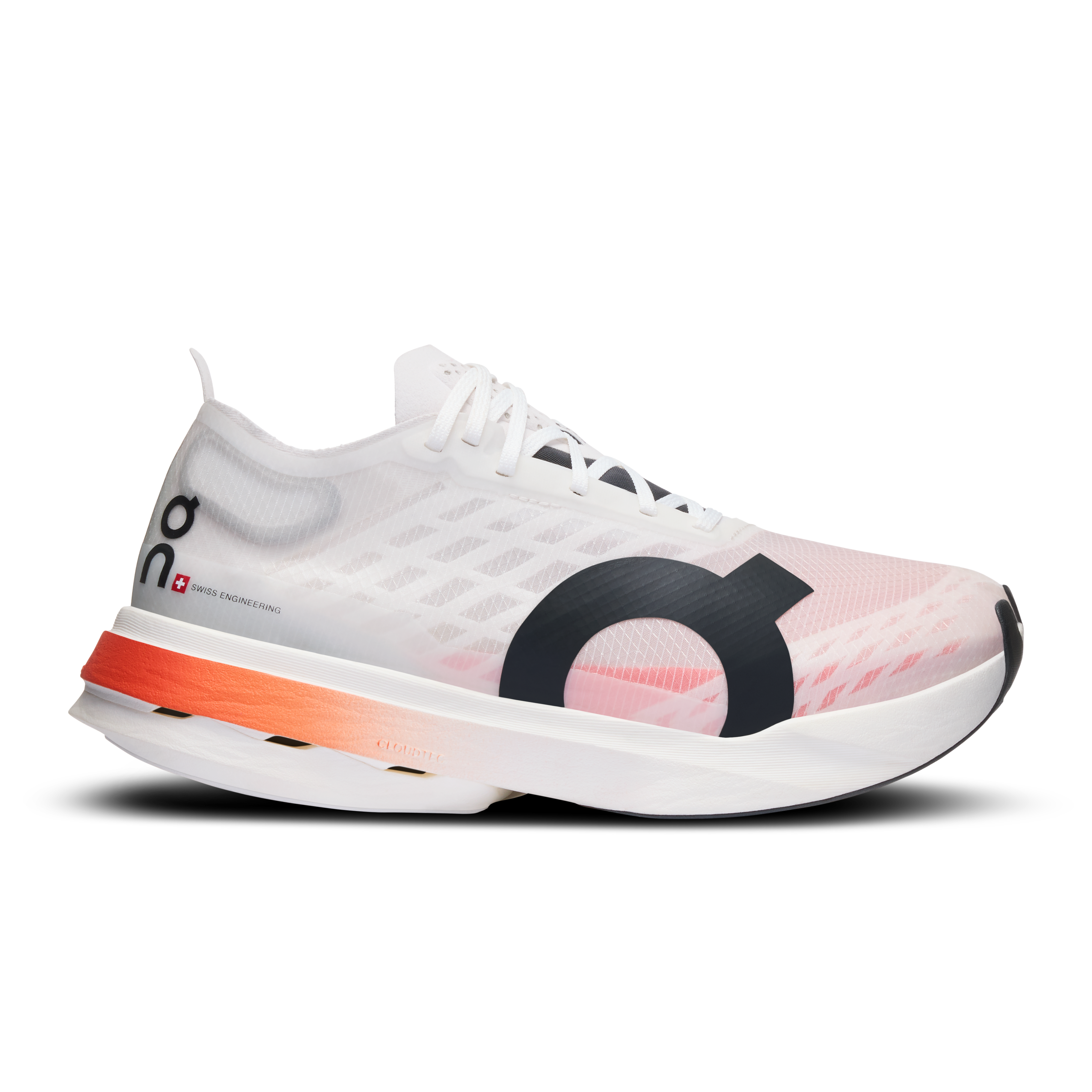 Cloudboom Strike Road Running Shoe in White/Black