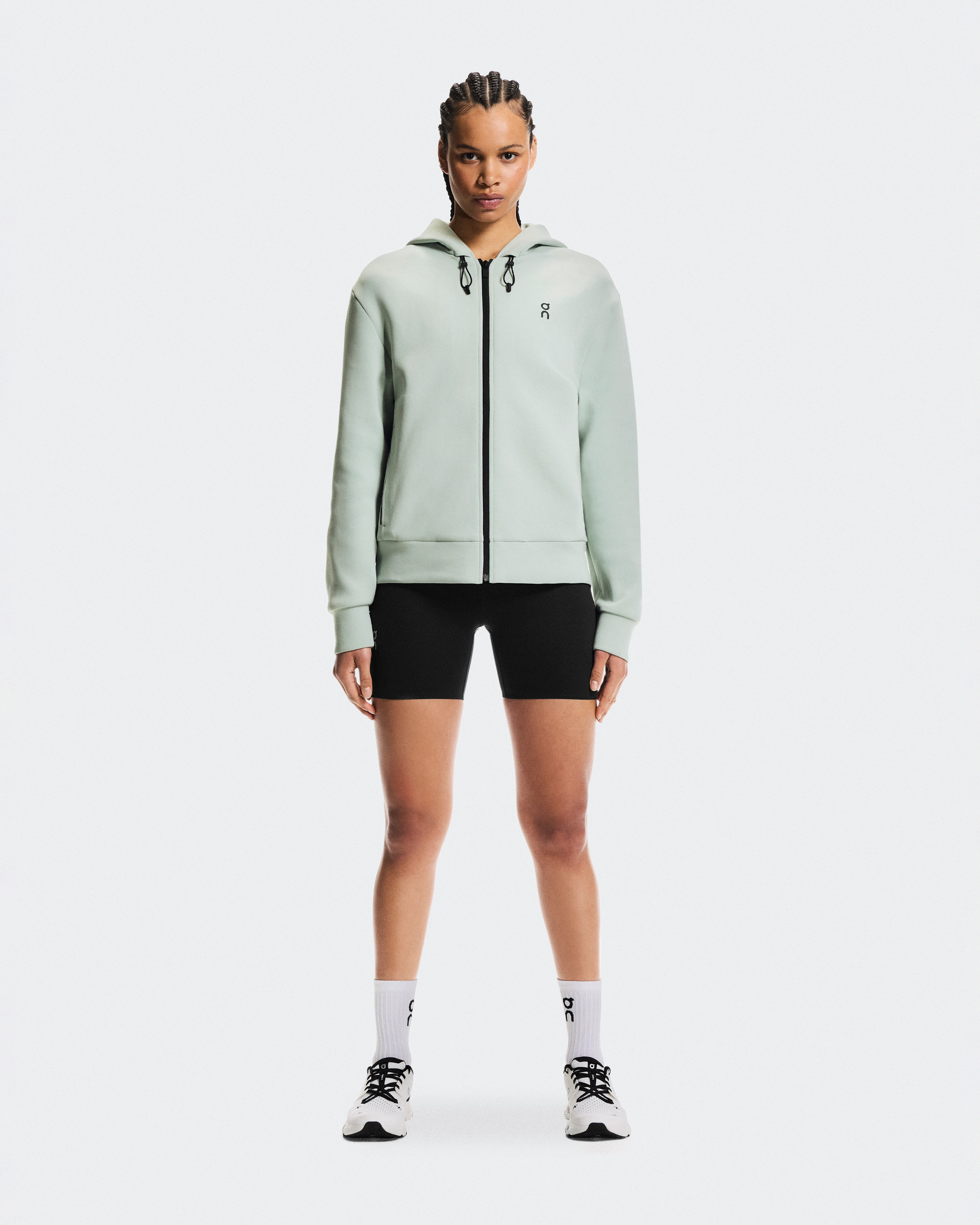 On Focus Tech Zip Hoodie Mineral Women Hoodies and sweatshirts
