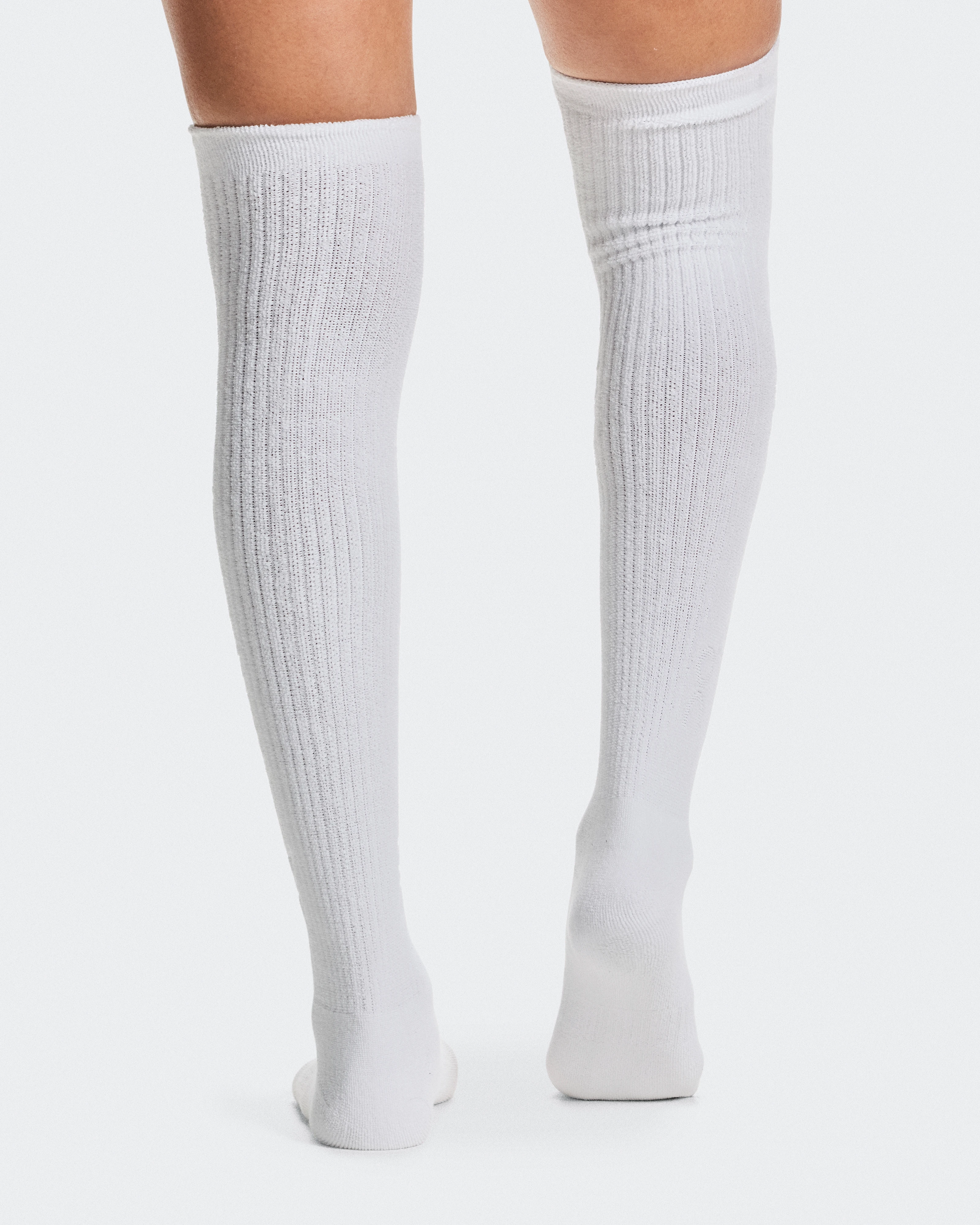 On Terry Sock Knee High White Unisex Socks