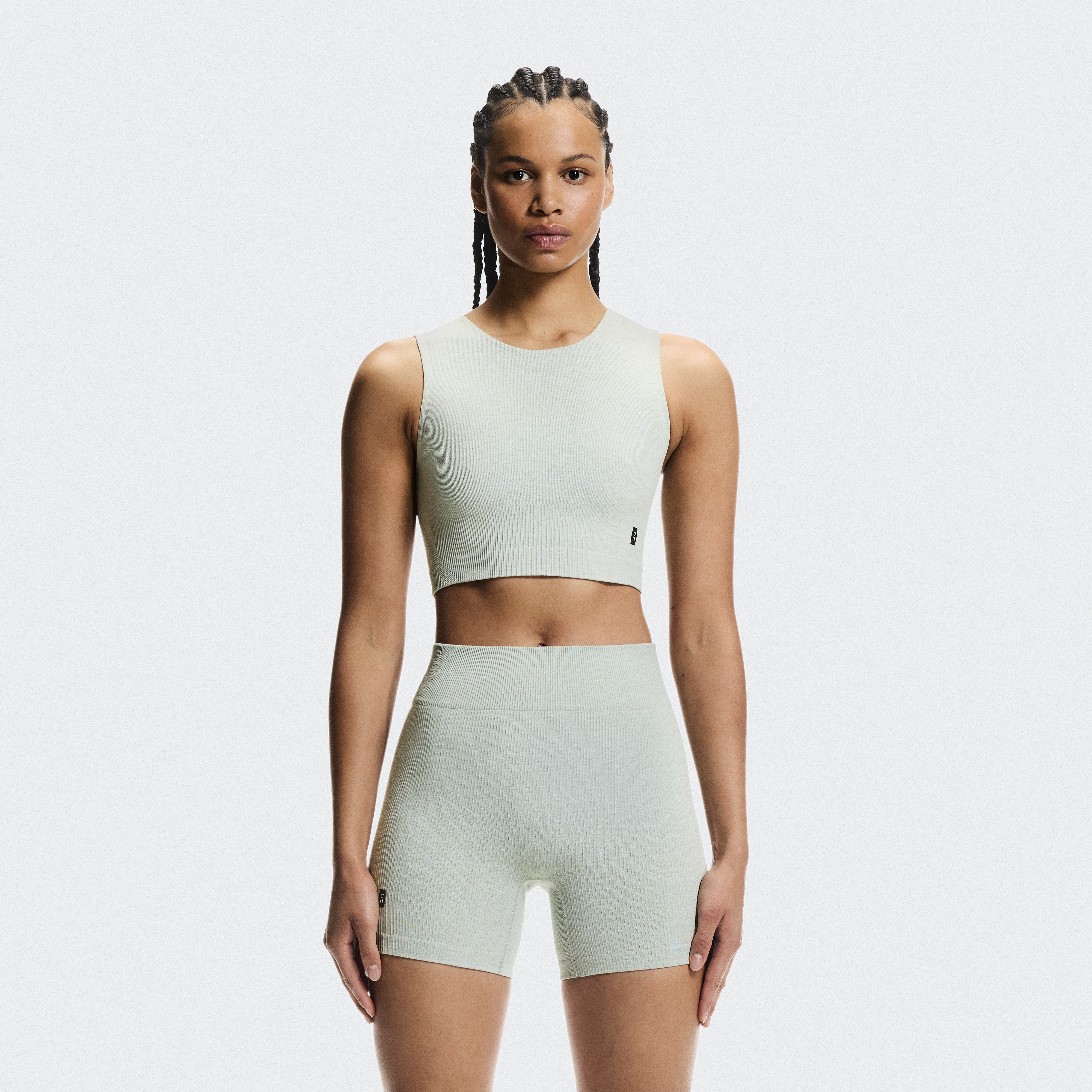 Studio Knit Crop Shirt in Mineral Heather