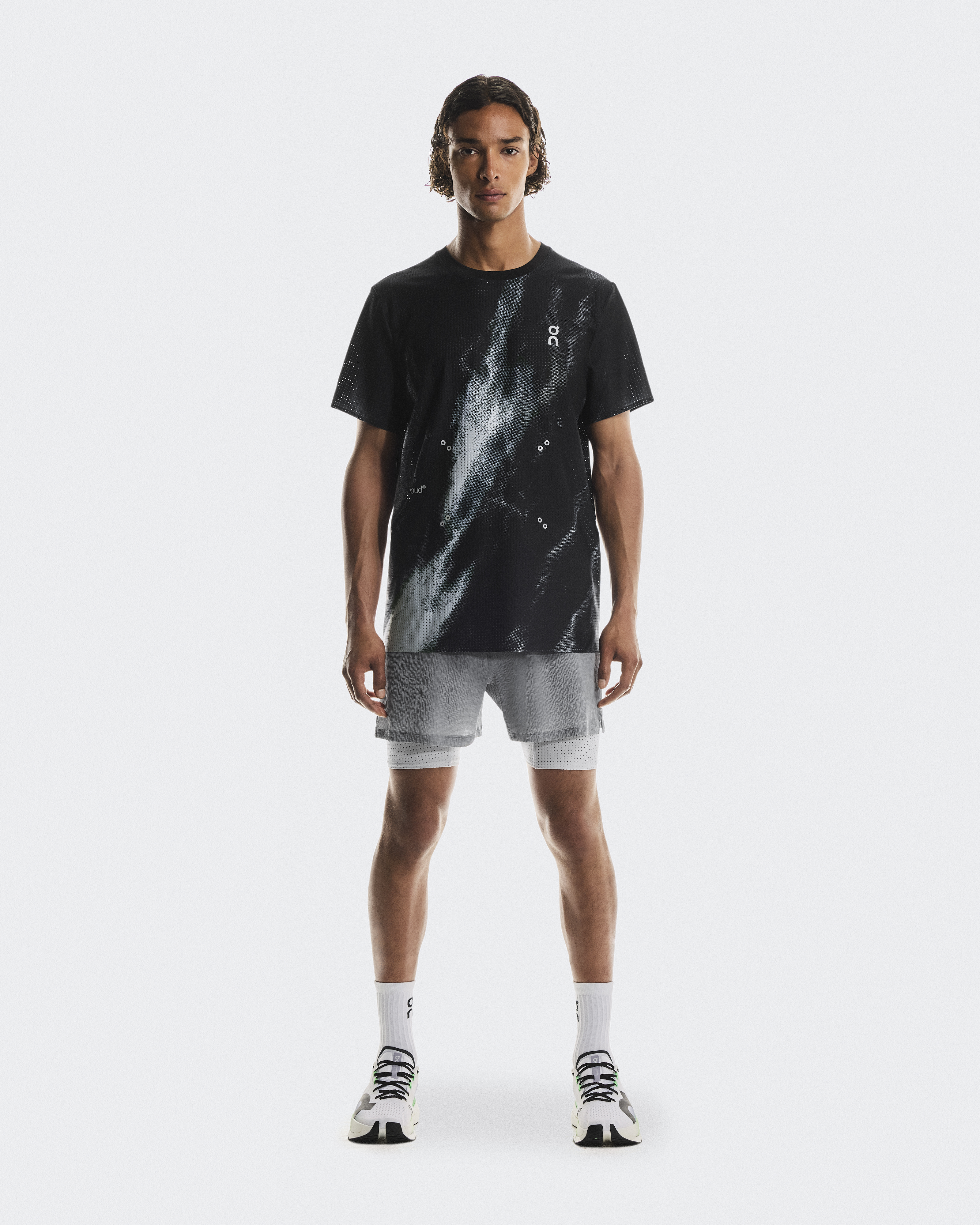 On Pace Mesh-T, Black | Glacier, Men
