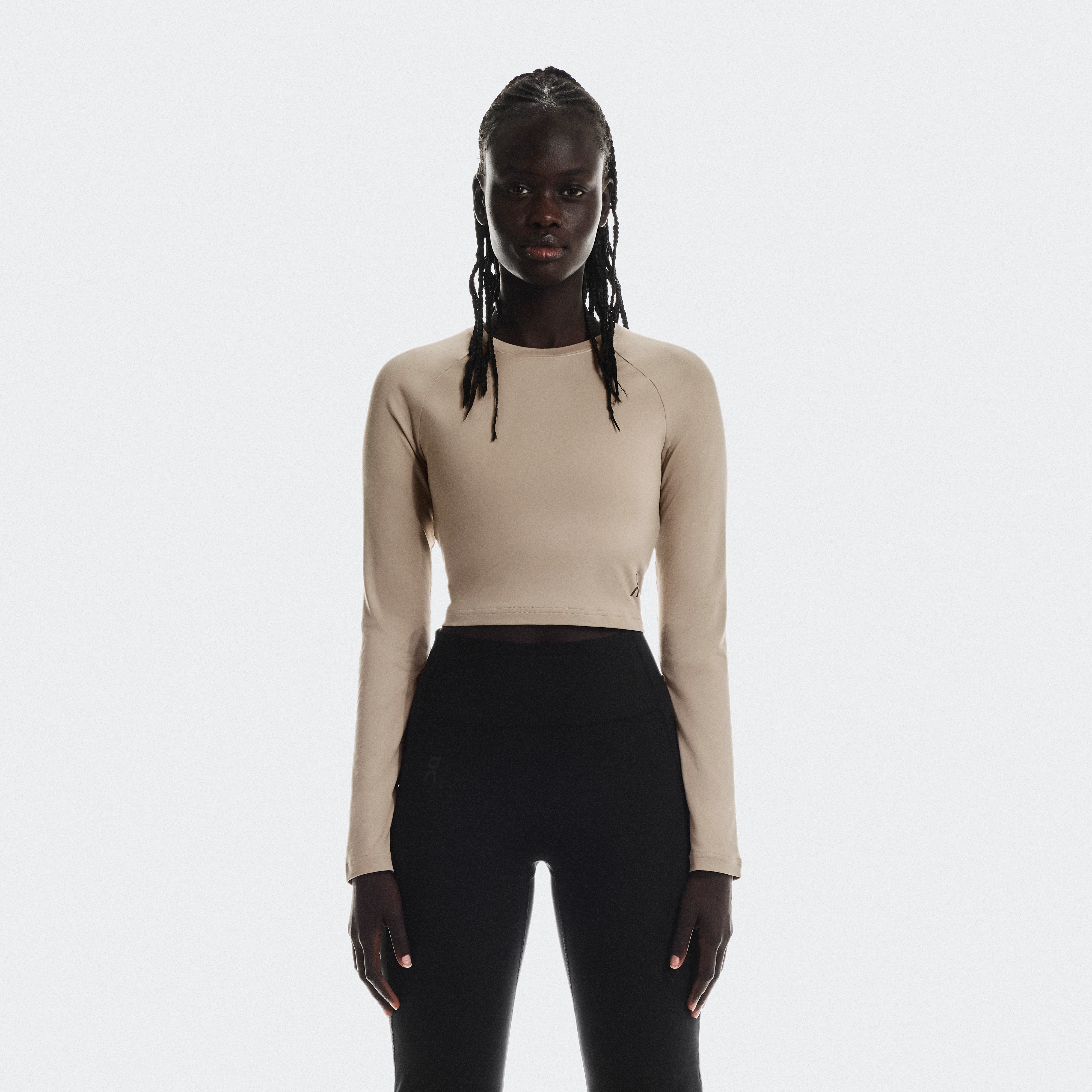 On Studio Long-T Crop Beige Women Women – Travel, low-intensity activities, all-day wear Tops and t-shirts