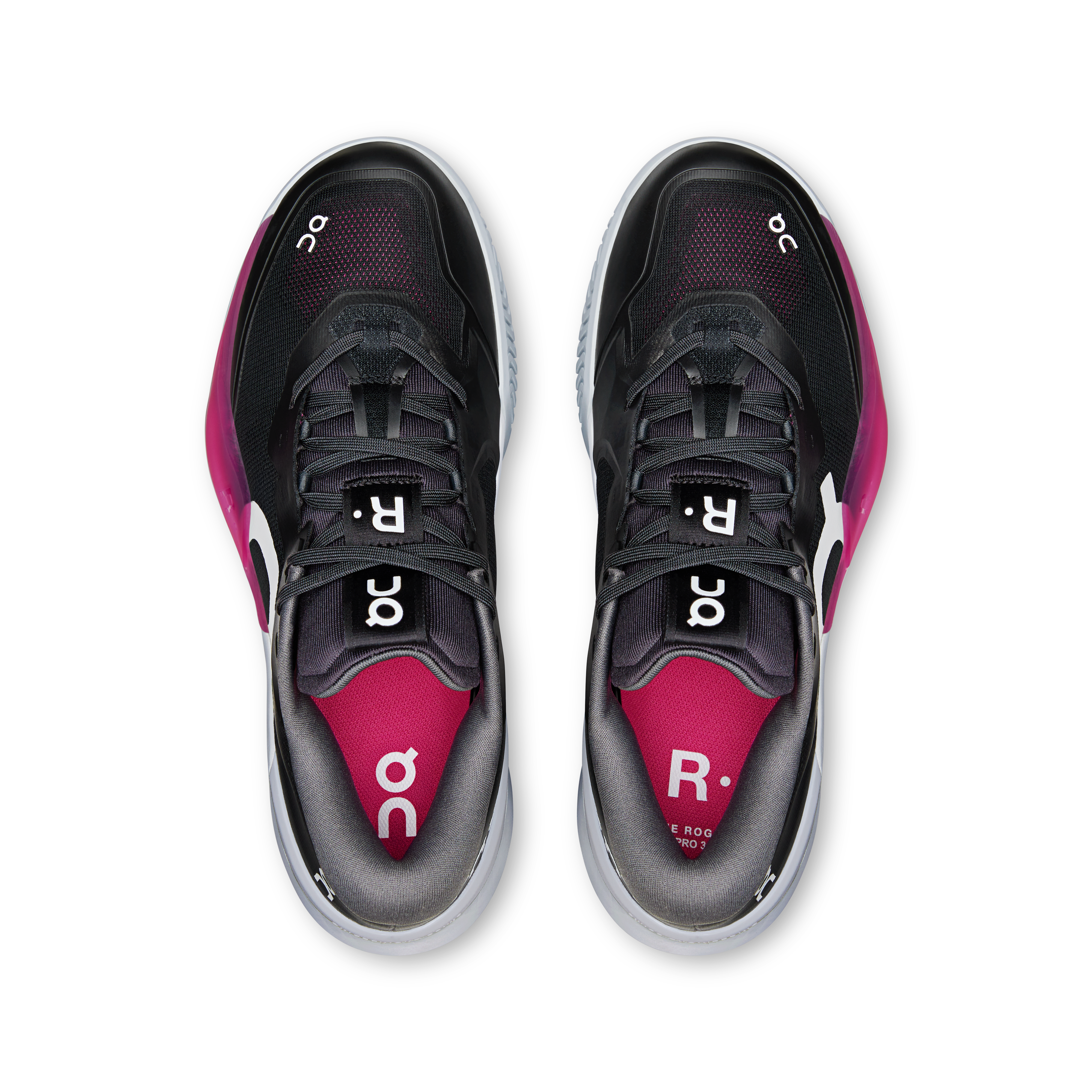 On THE ROGER Pro 3 Clay Black & Pink Women Tennis Shoes