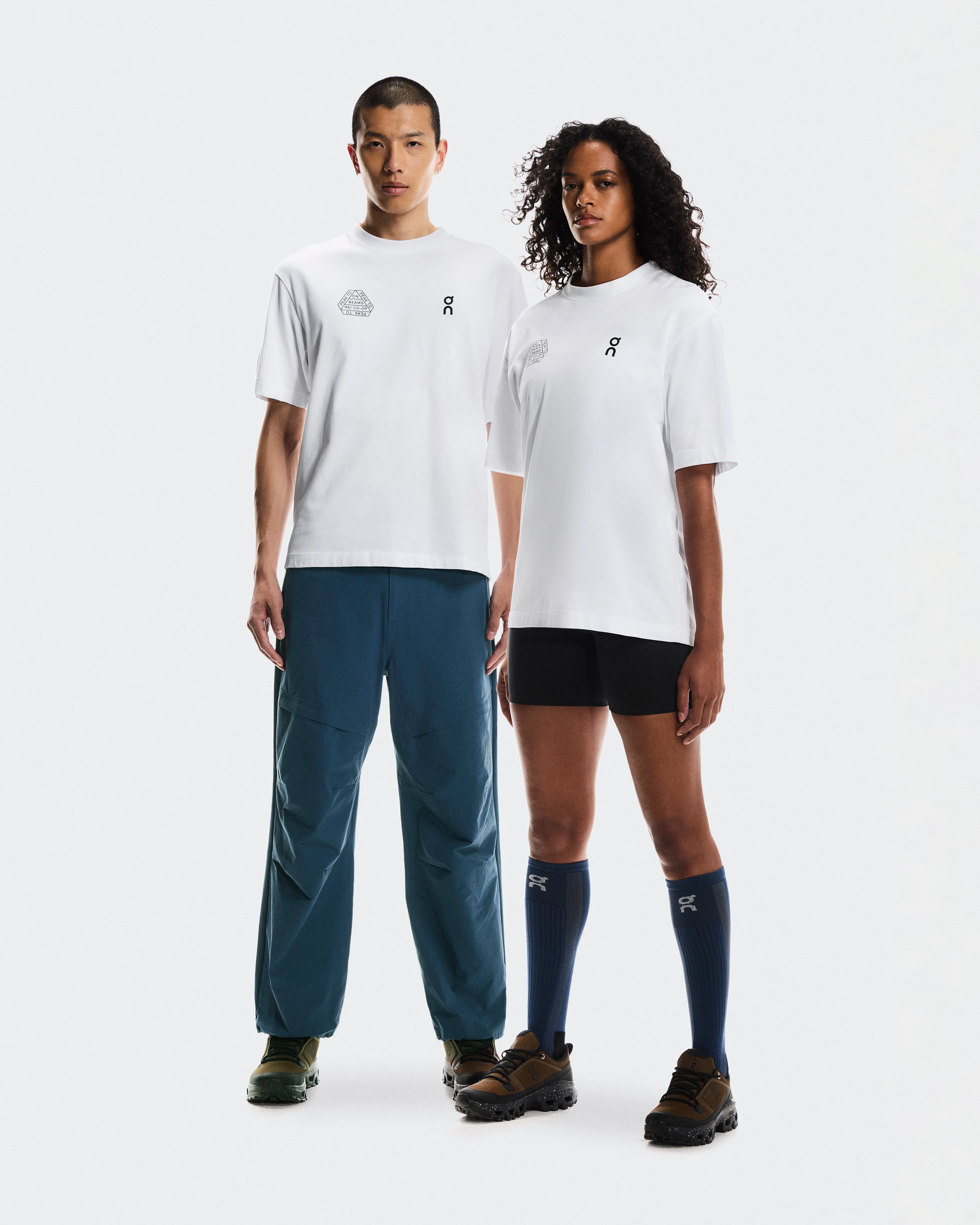On Studio-T BEAMS REI White Unisex Tops and t-shirts