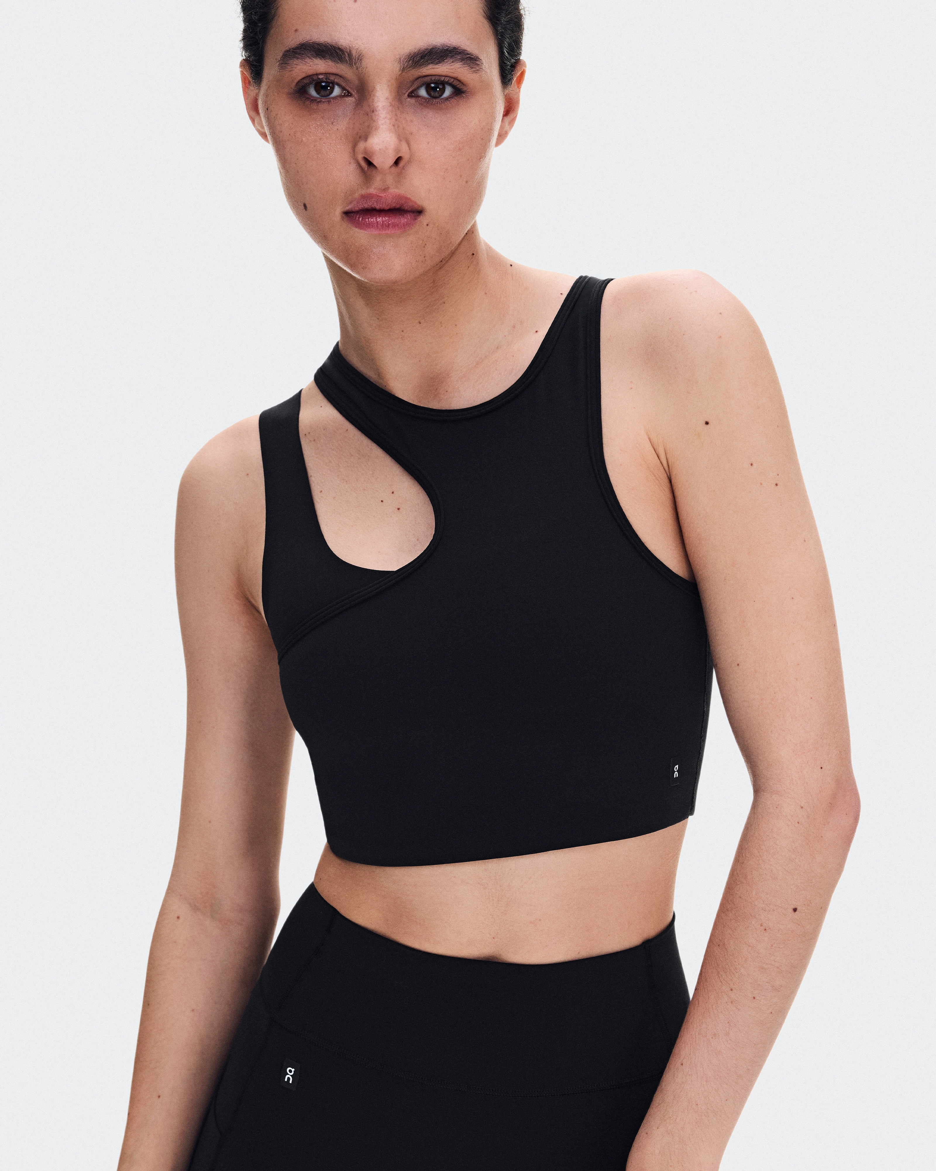 On Studio Asymmetric Crop Black Women Tops and t-shirts