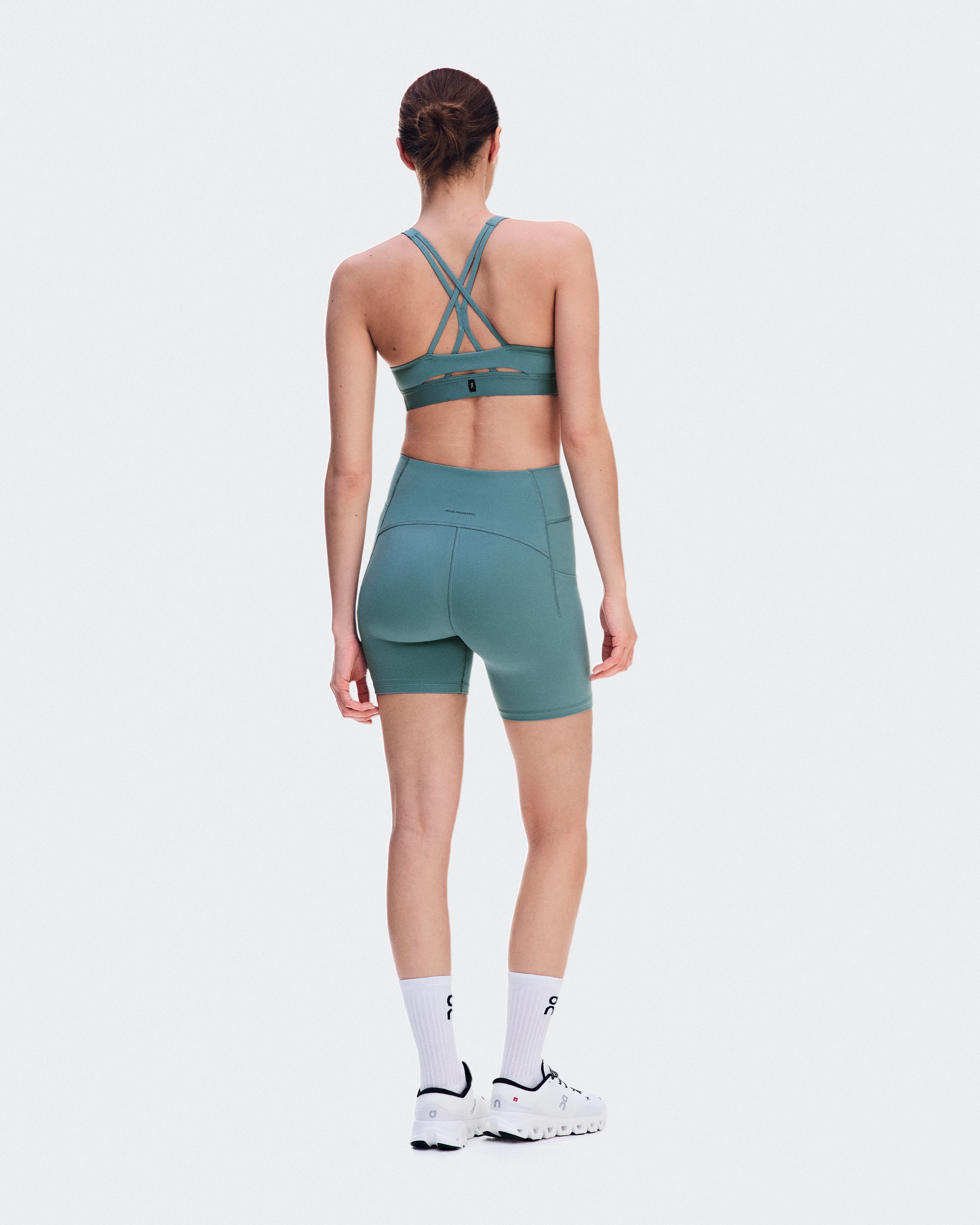 On Studio Leggings Short 6" Agave Damen Tights & Leggings