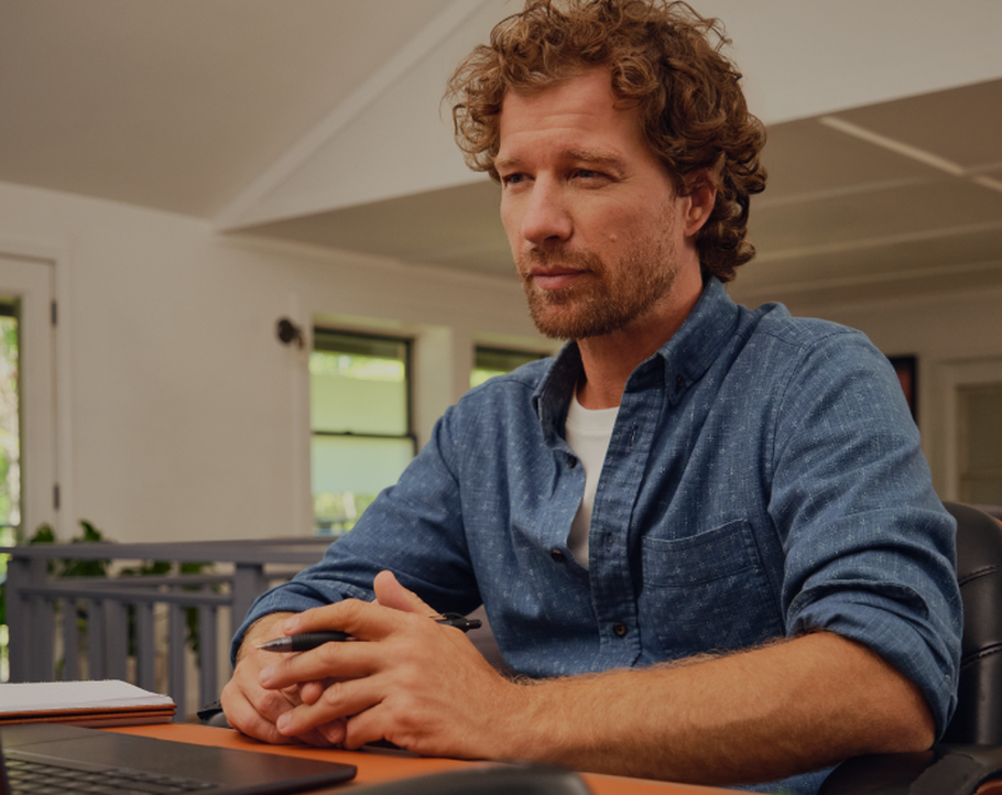 Man looking at computer