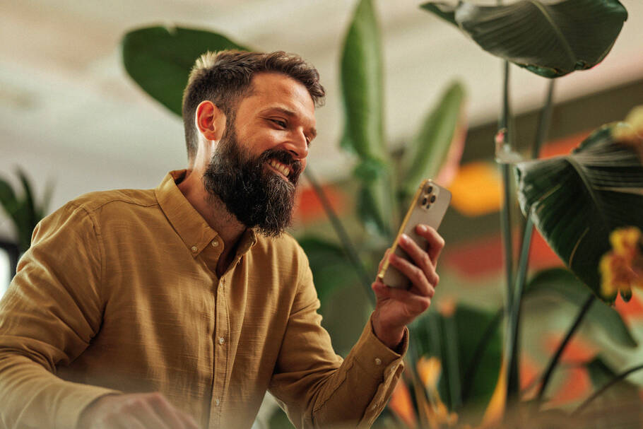 Man using a phone