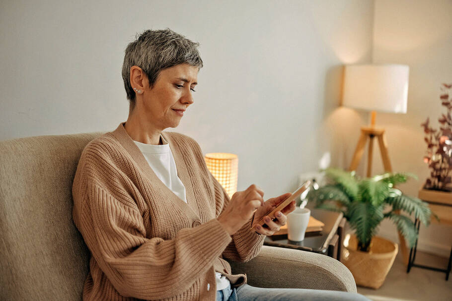 Woman using the phone
