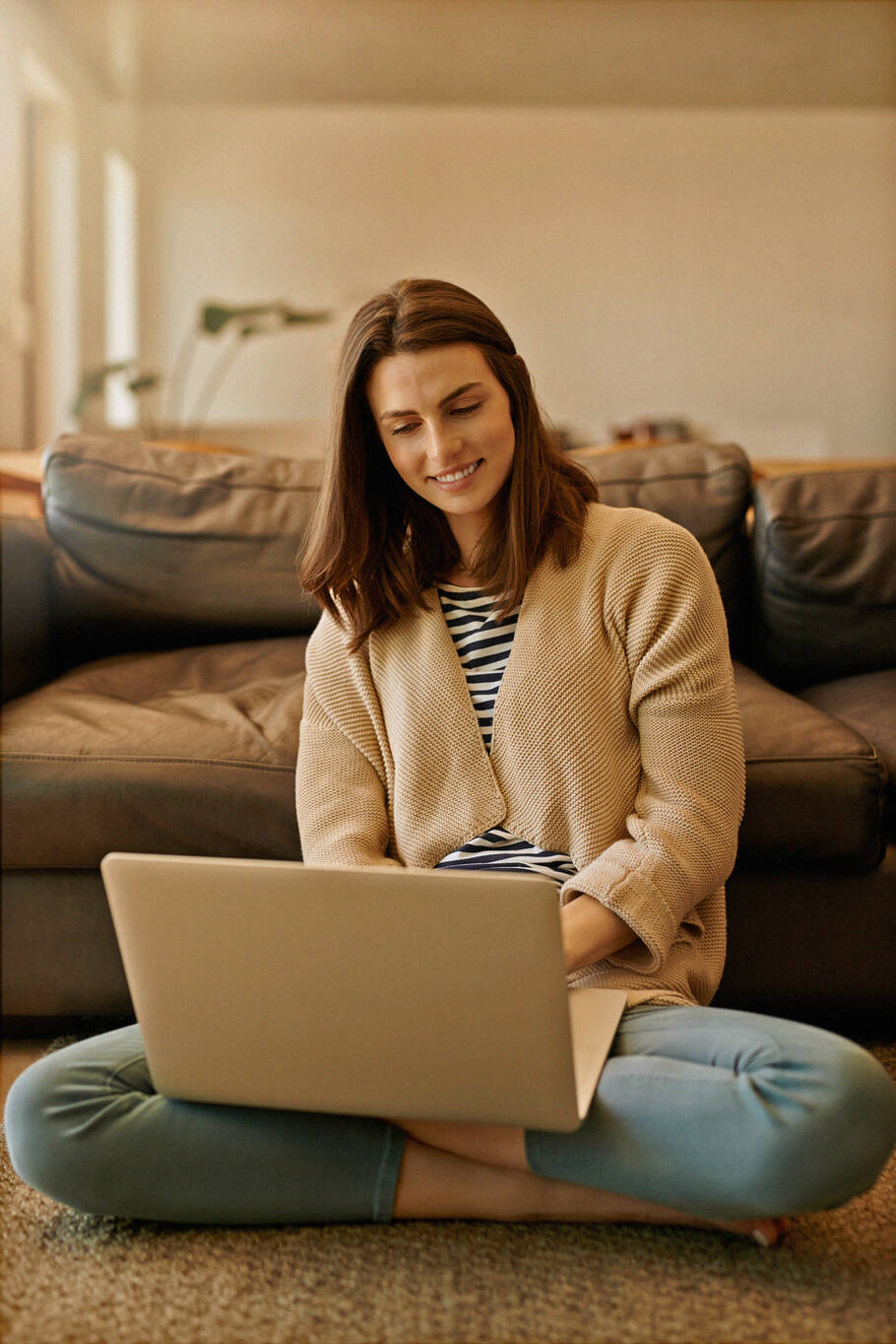 Woman using laptop