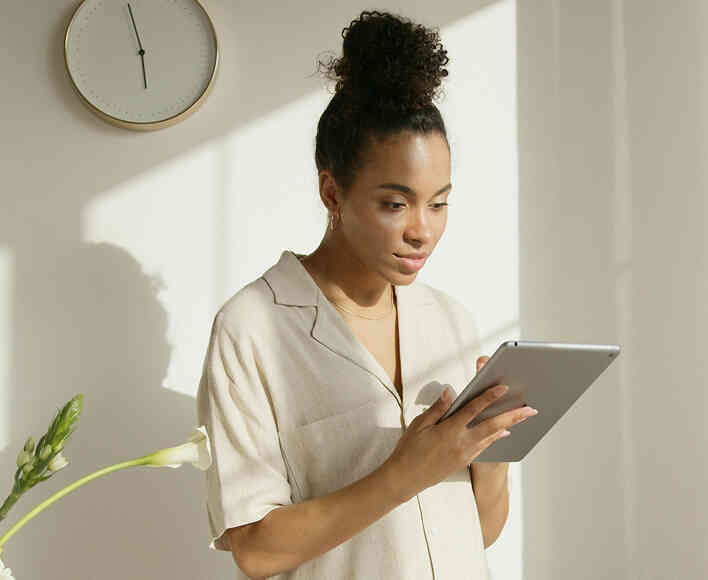 Lady using a tablet