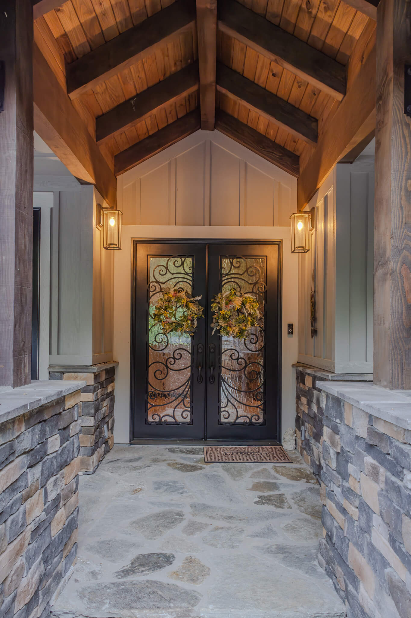 Completed Sundog Homes custom home for the Jebbett family in Tuckasegee's Bear Lake Reserve community. 