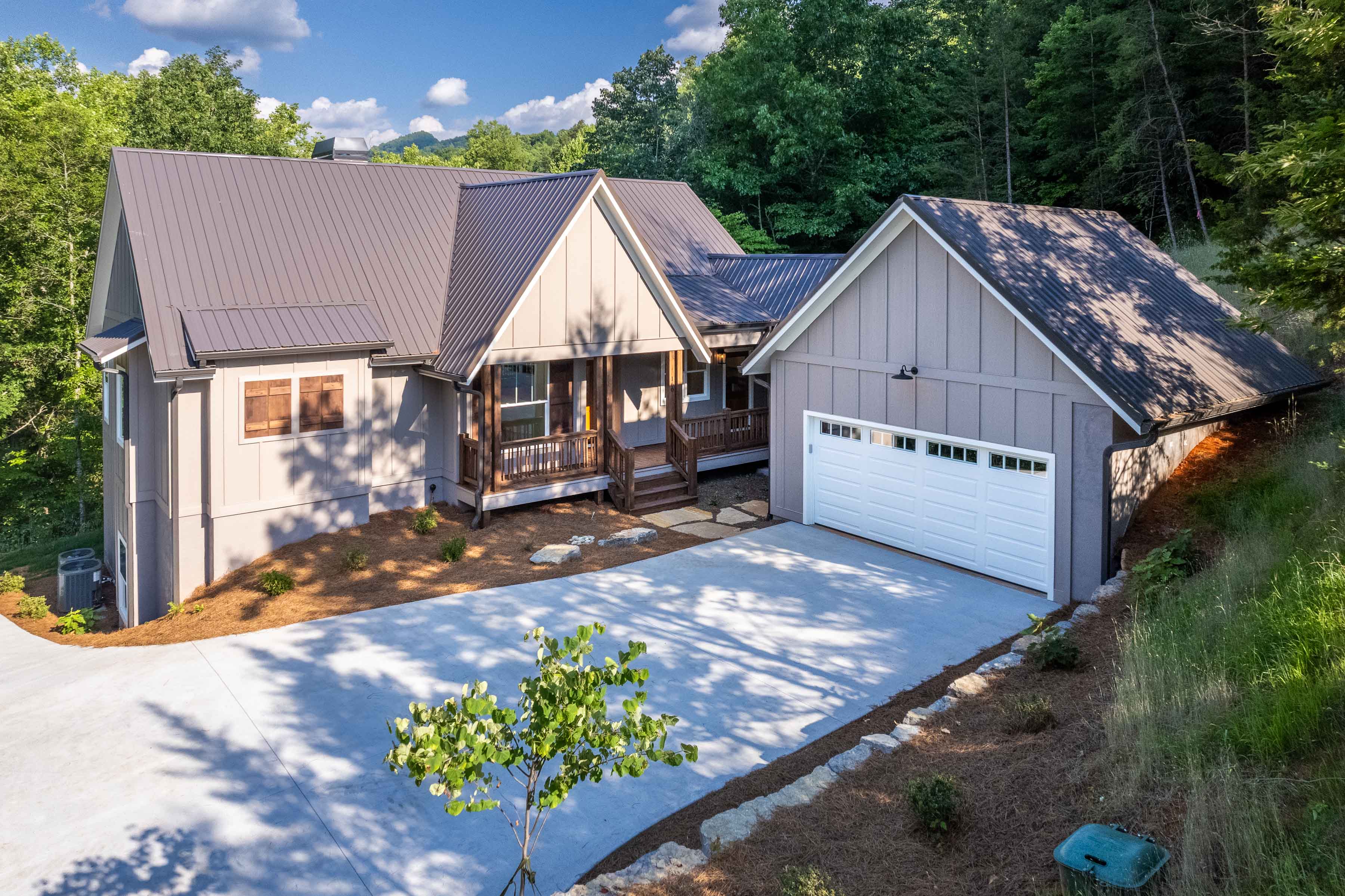 Exterior of the home in the Sundrops on Caney Fork subdivision in Cullowhee, NC. 