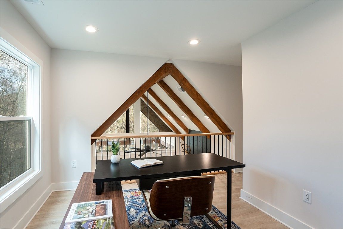 The office loft of the Aaronson home in Cashiers on Lake Glenville.