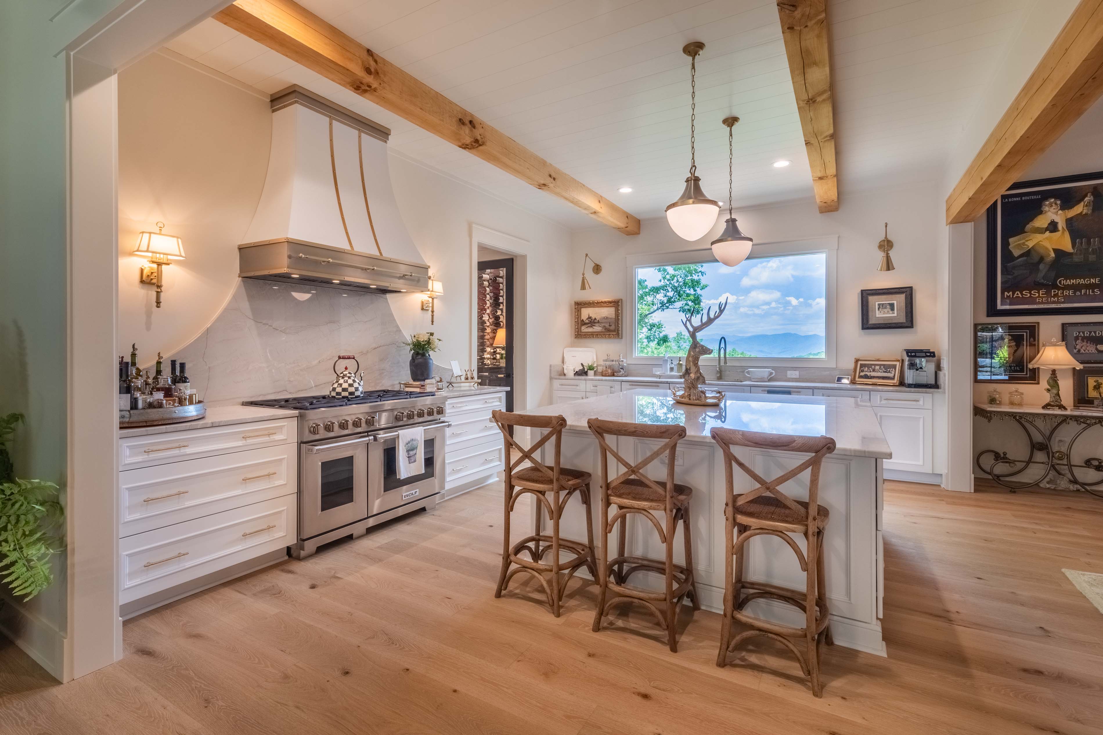 View of the kitchen island in the Flemming home in Glenville, NC