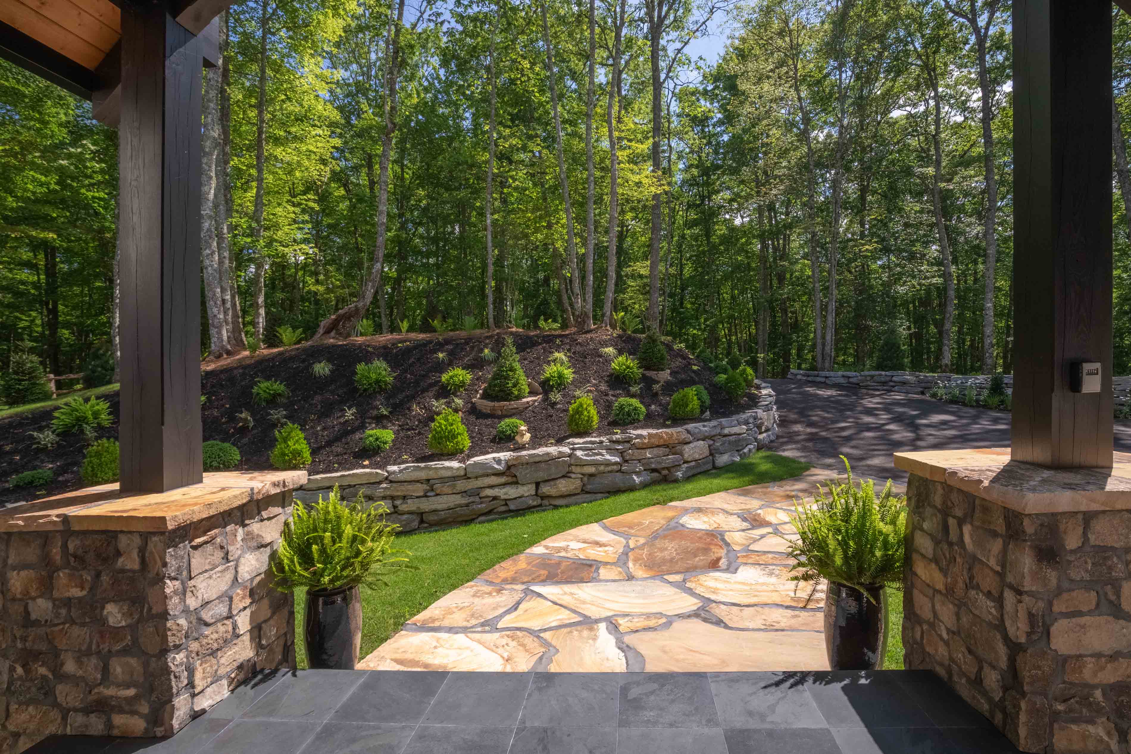 The landscaping of the Flemming home in Glenville, NC.