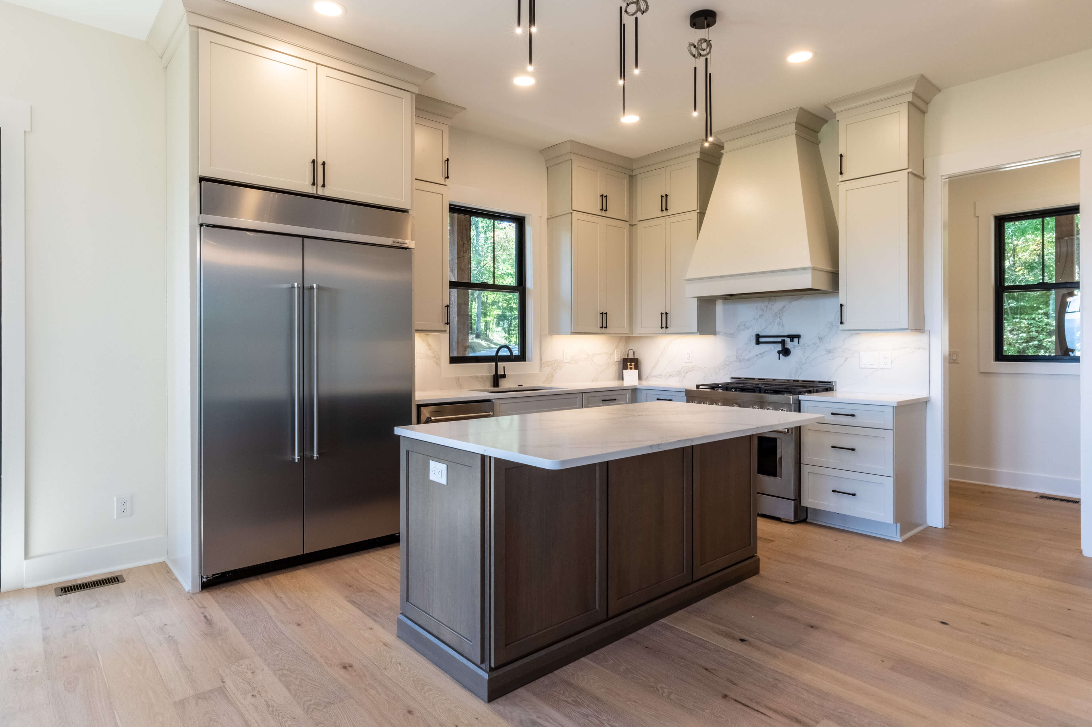 Sill Kitchen Island and Refrigerator