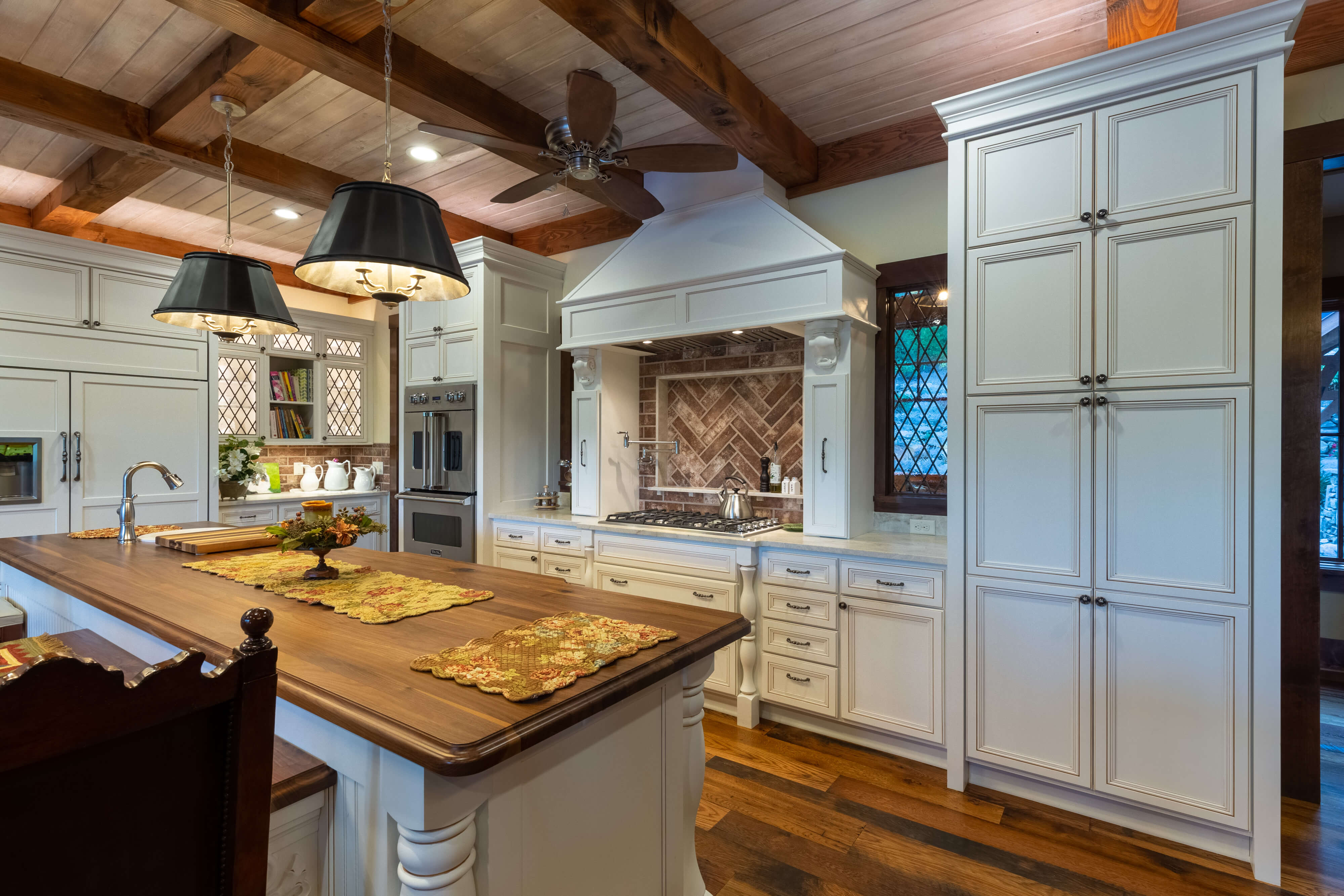 Kitchen of the Gamble custom home on Lake Glenville. 
