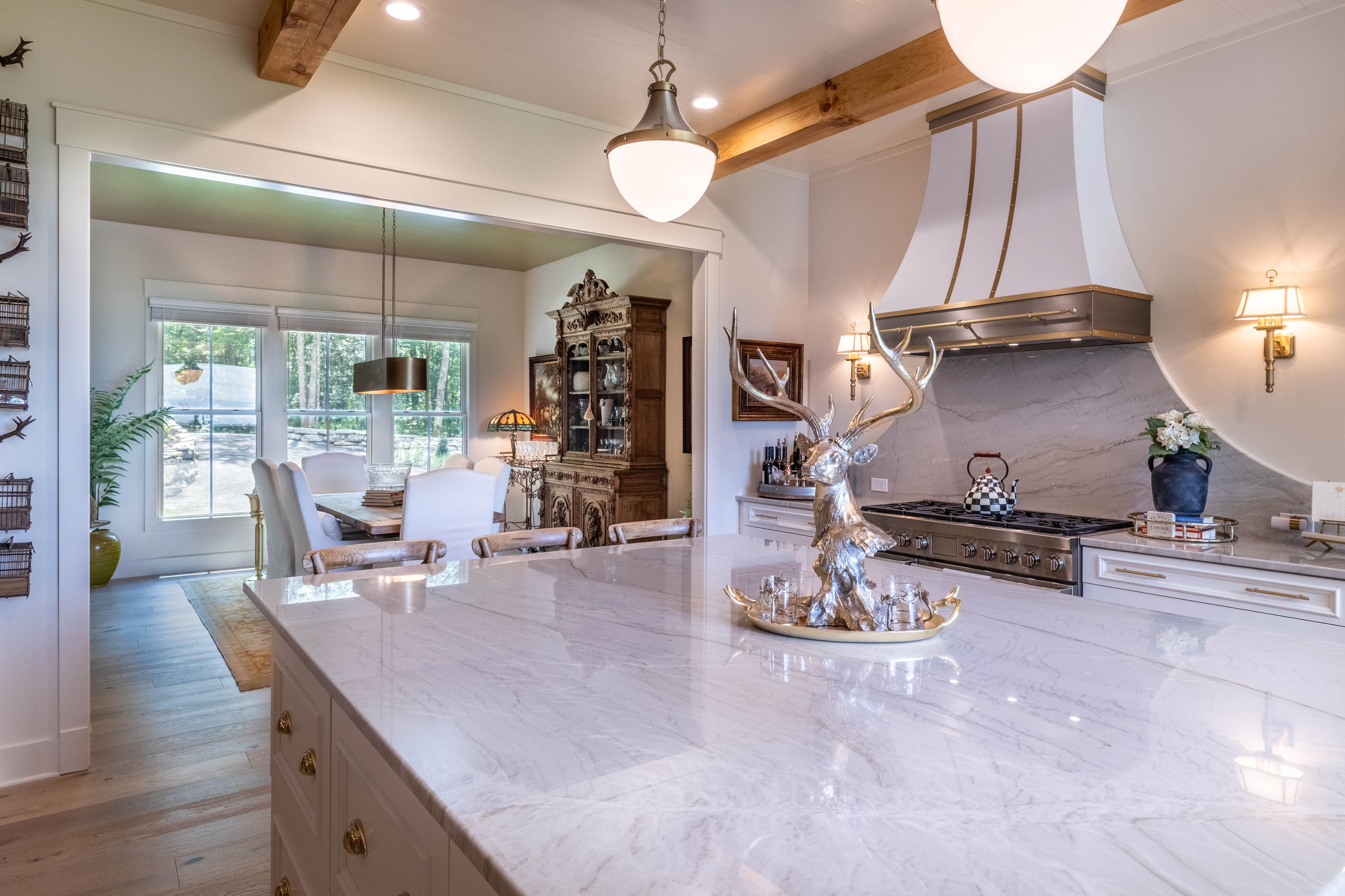 View of the kitchen and dining room in the Flemming home in Glenville, NC