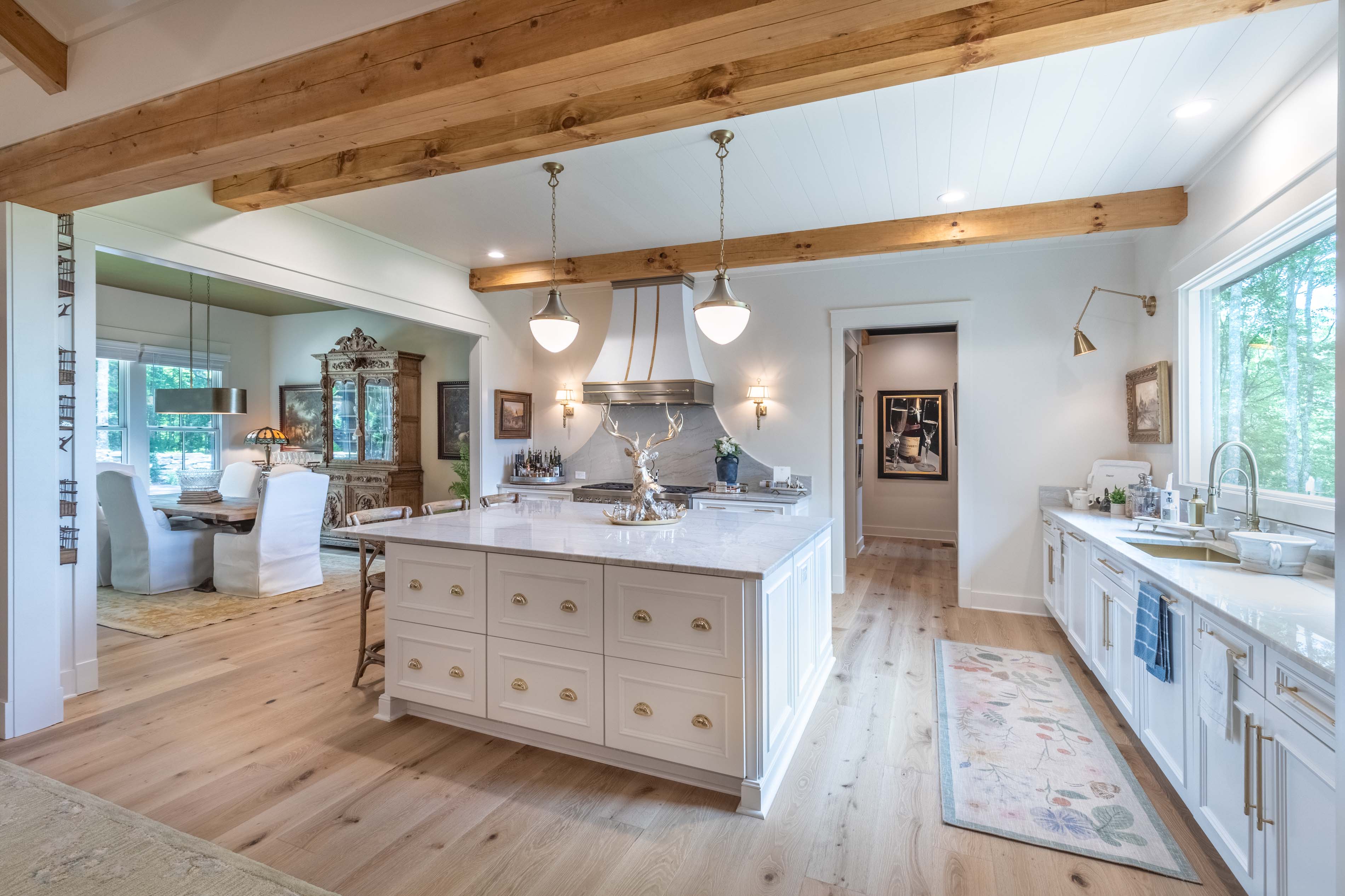 View of the kitchen and dining room in the Flemming home in Glenville, NC