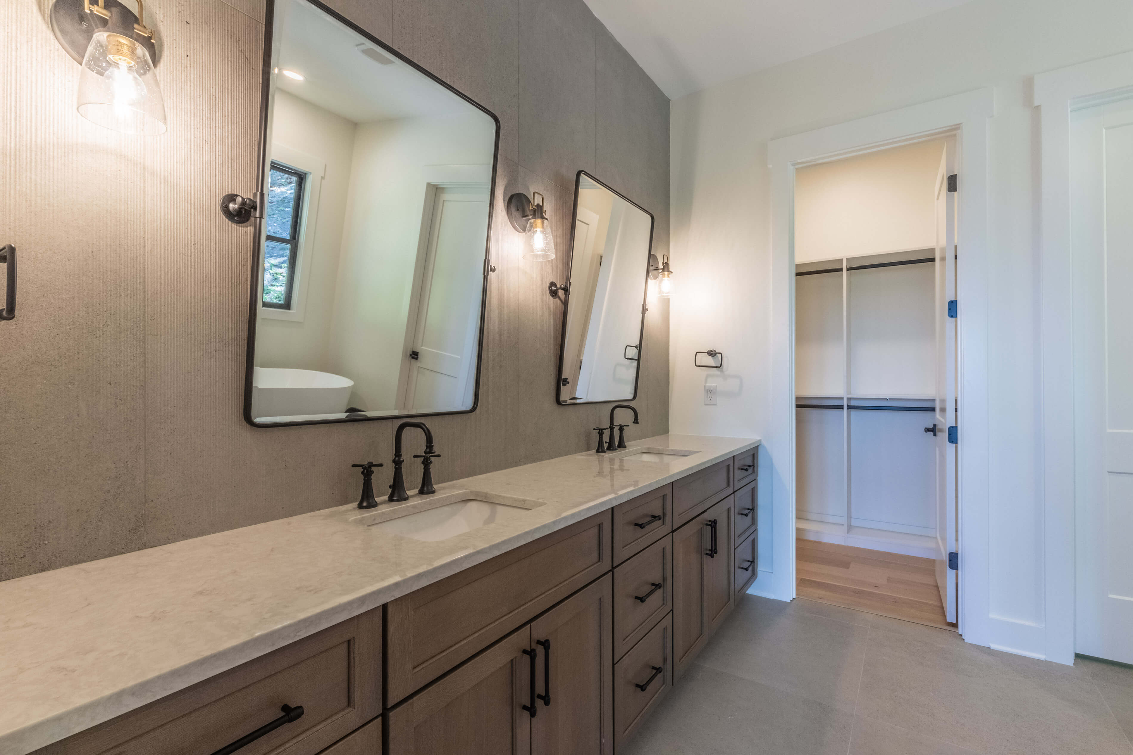 Master bath and closet in Sill home