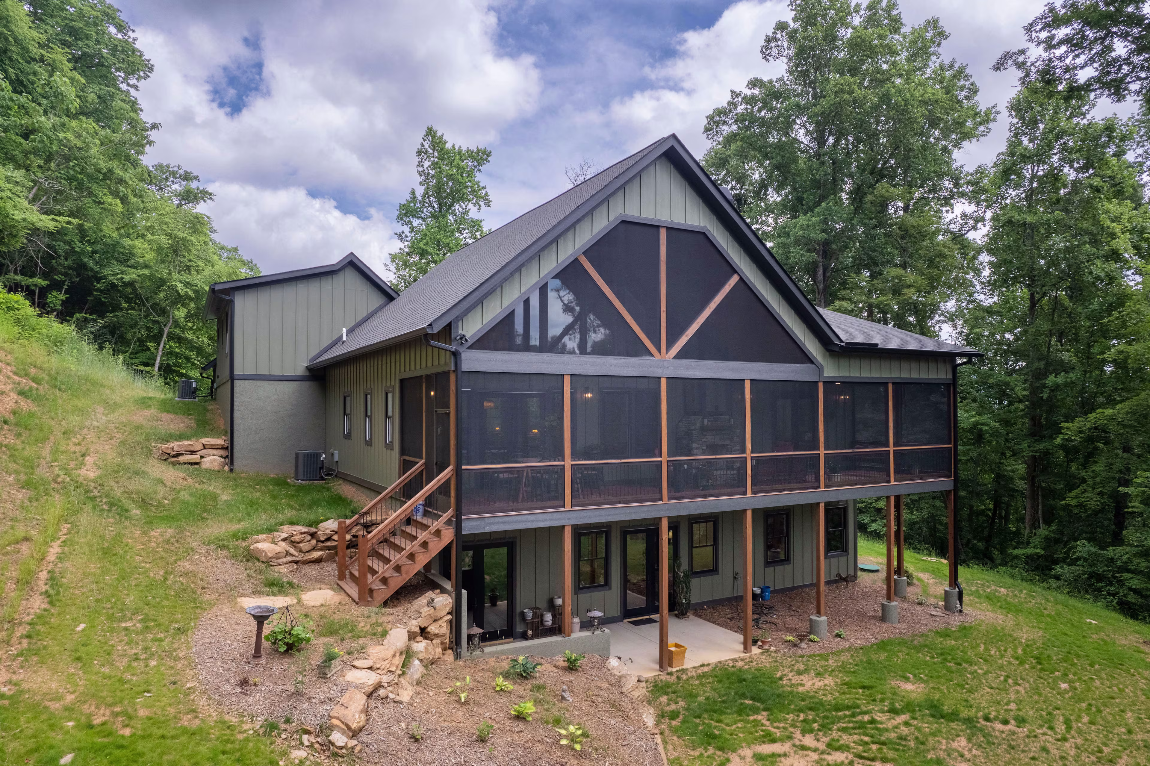 Back patio view of Leite home in Asheville
