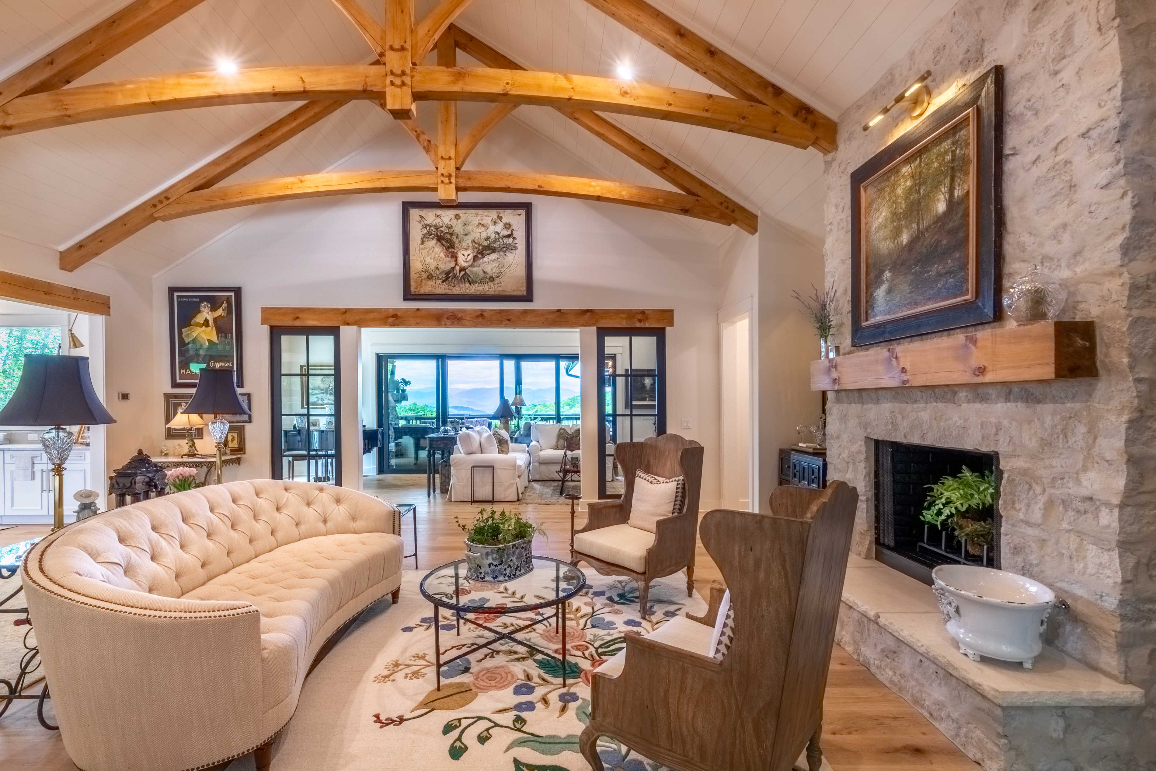 Main room of Flemming home in Glenville, NC. 