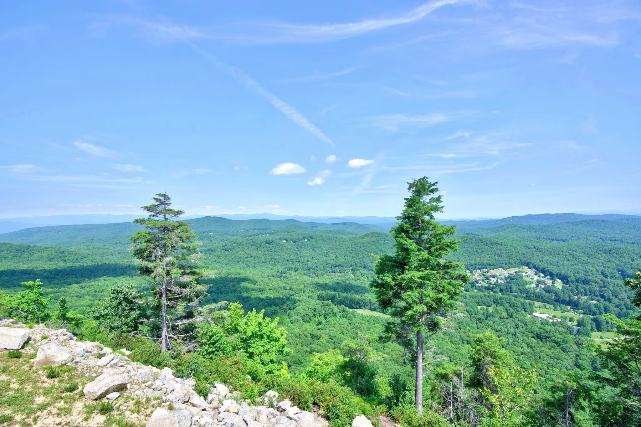 A view of mountains from the porch of the Garbarino home.