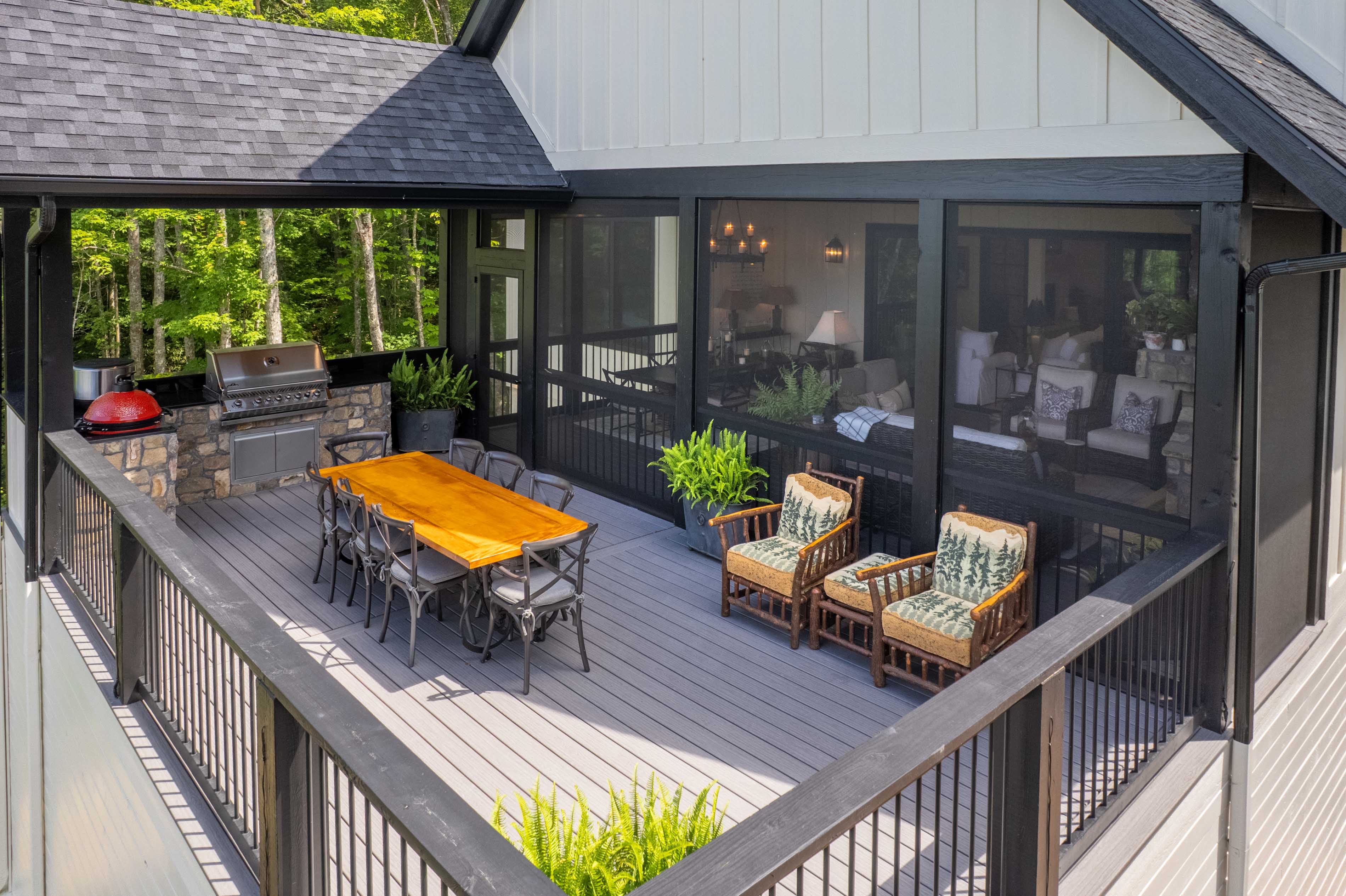 The back patio of the Flemming home in Glenville, NC. 
