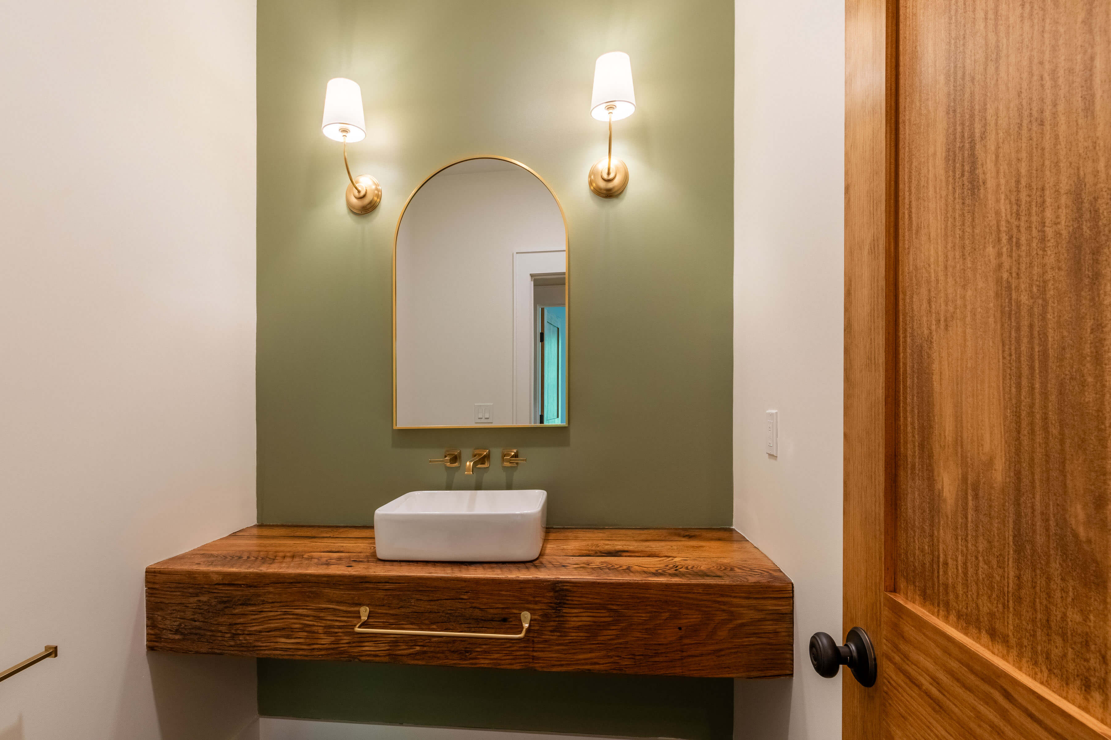 Sundrops guest bath sink and mirror
